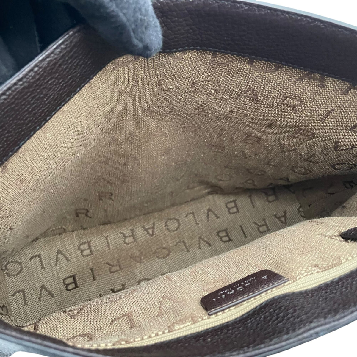 Bvlgari Dark Brown Leather Handbag Tote Bag (Pre-Owned)
