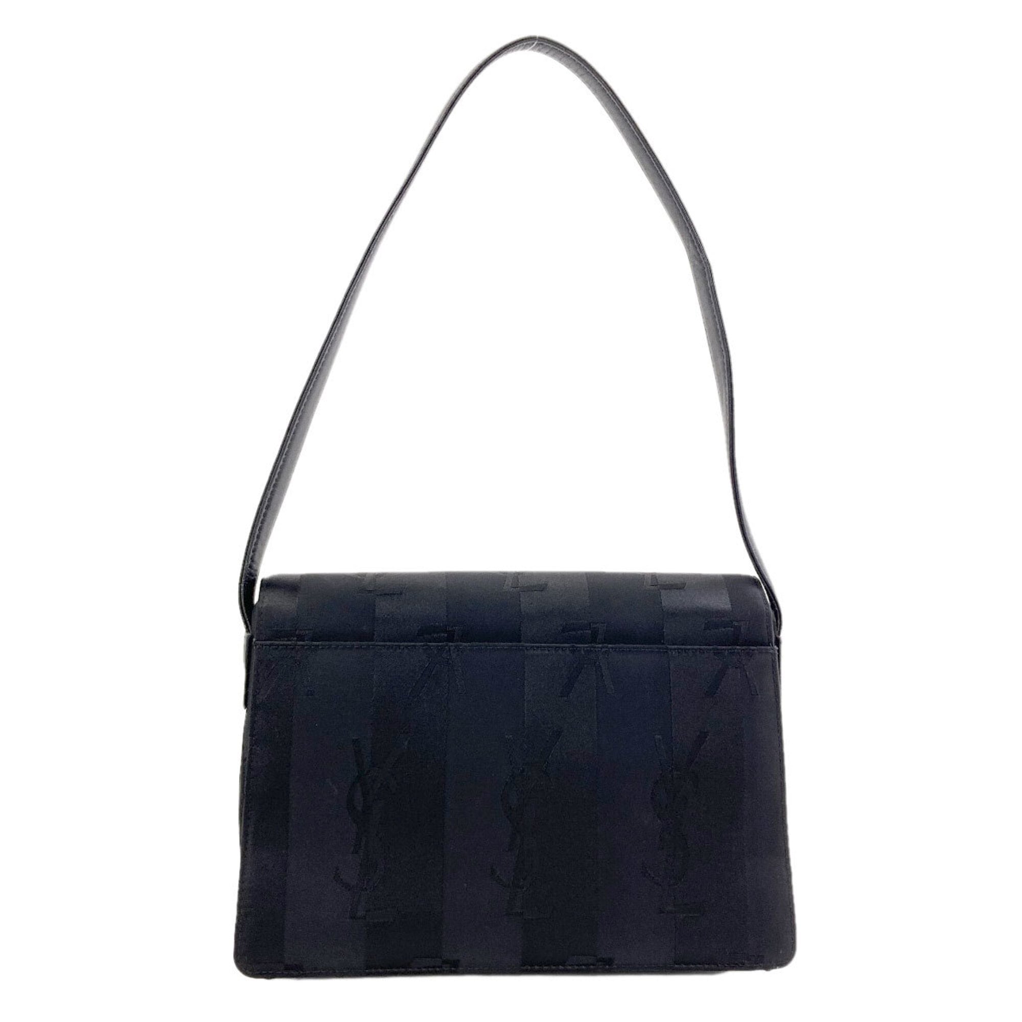 Yves Saint Laurent Black Nylon Canvas Leather Shoulder Bag (Pre-Owned)