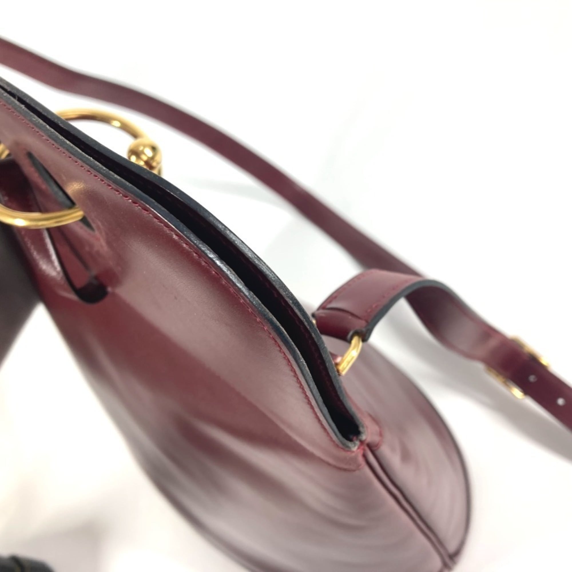 Hermes Bordeaux Leather Shoulder Bag (Pre-Owned)