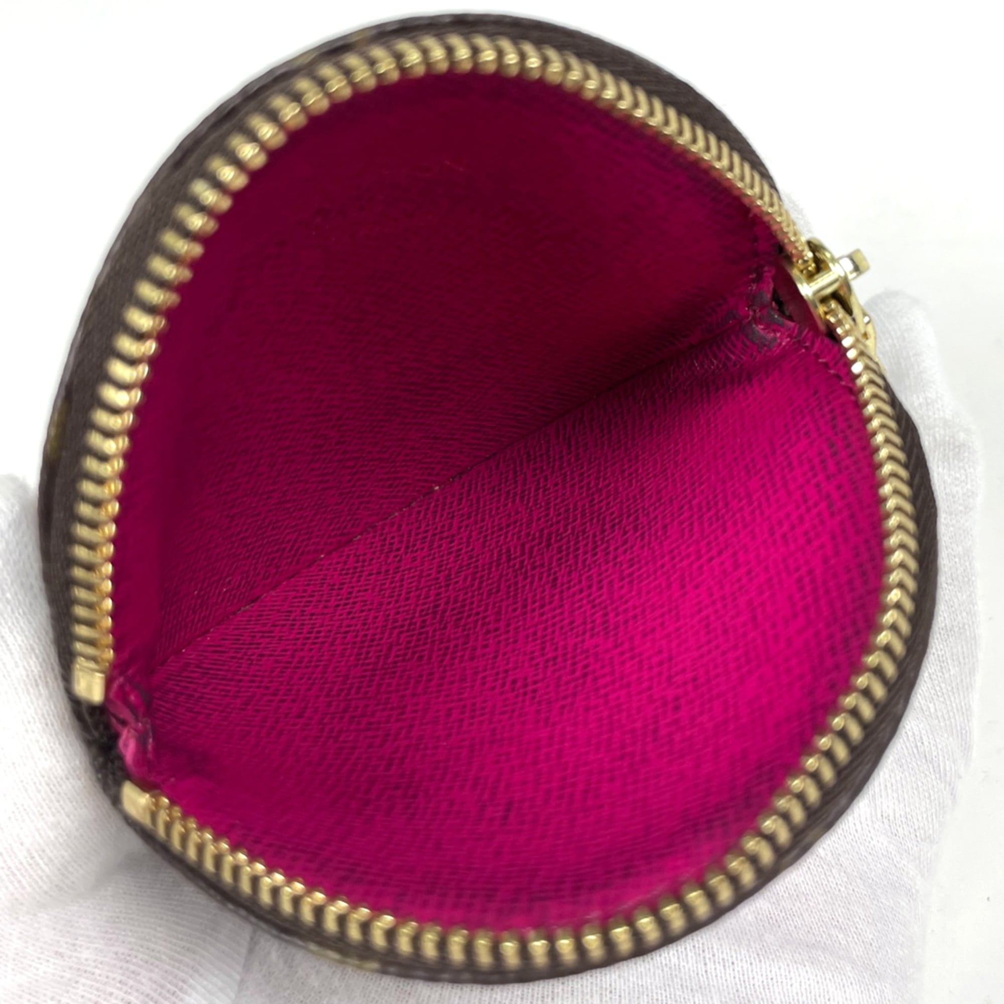 Louis Vuitton Brown Fuchsia Pink Monogram Coin Purse/Coin Case (Pre-Owned)