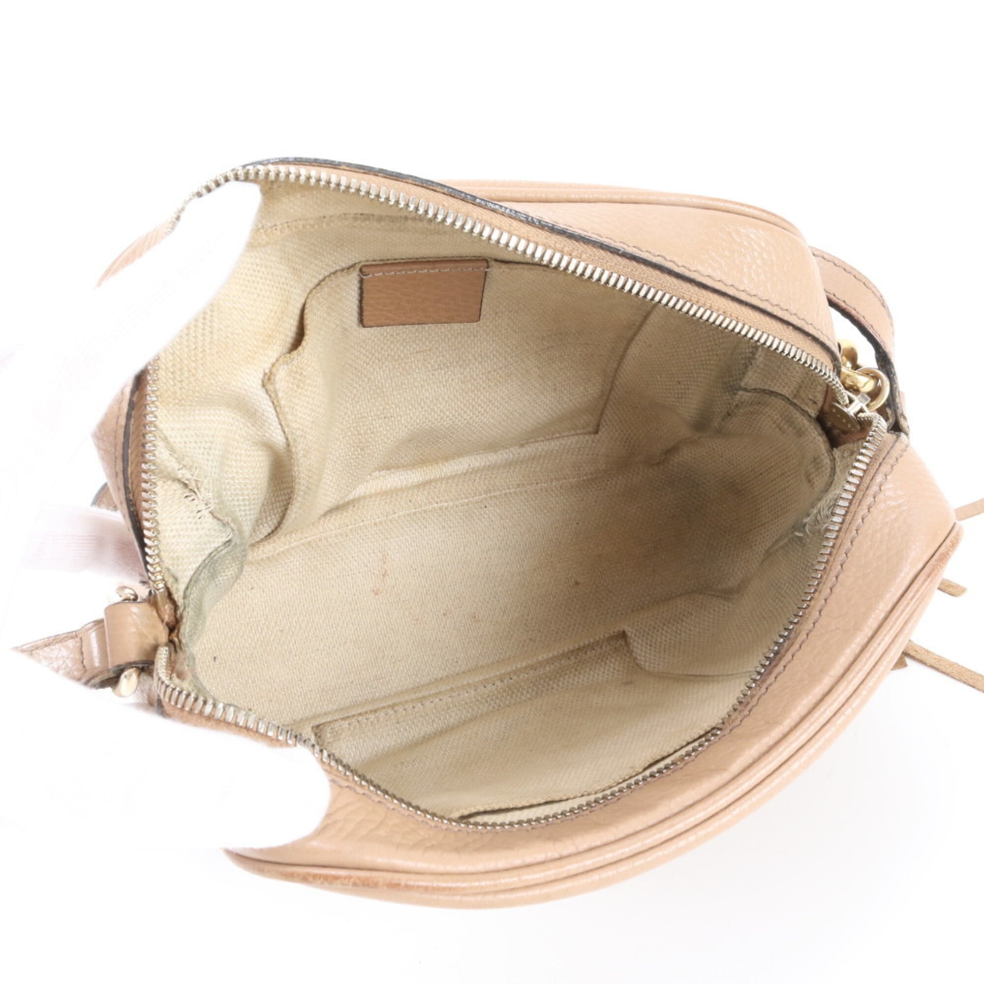 Gucci Soho Beige Leather Shoulder Bag (Pre-Owned)