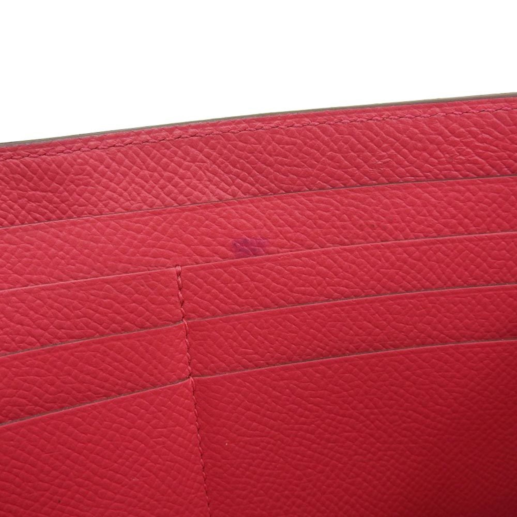 Hermes Pink Rose Red Epsom Leather Coin Purse/Coin Case (Pre-Owned)