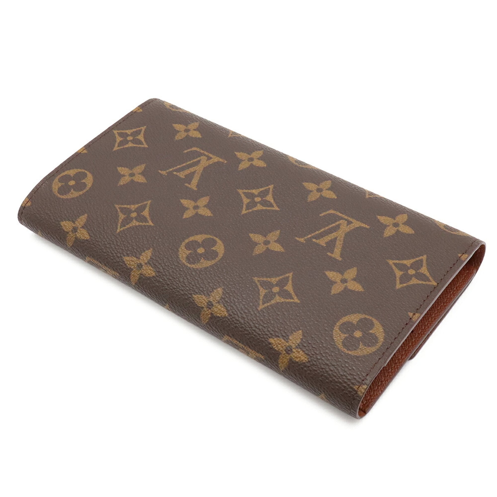 Louis Vuitton Brown Monogram Canvas Long Wallet (Tri-Fold) (Pre-Owned)