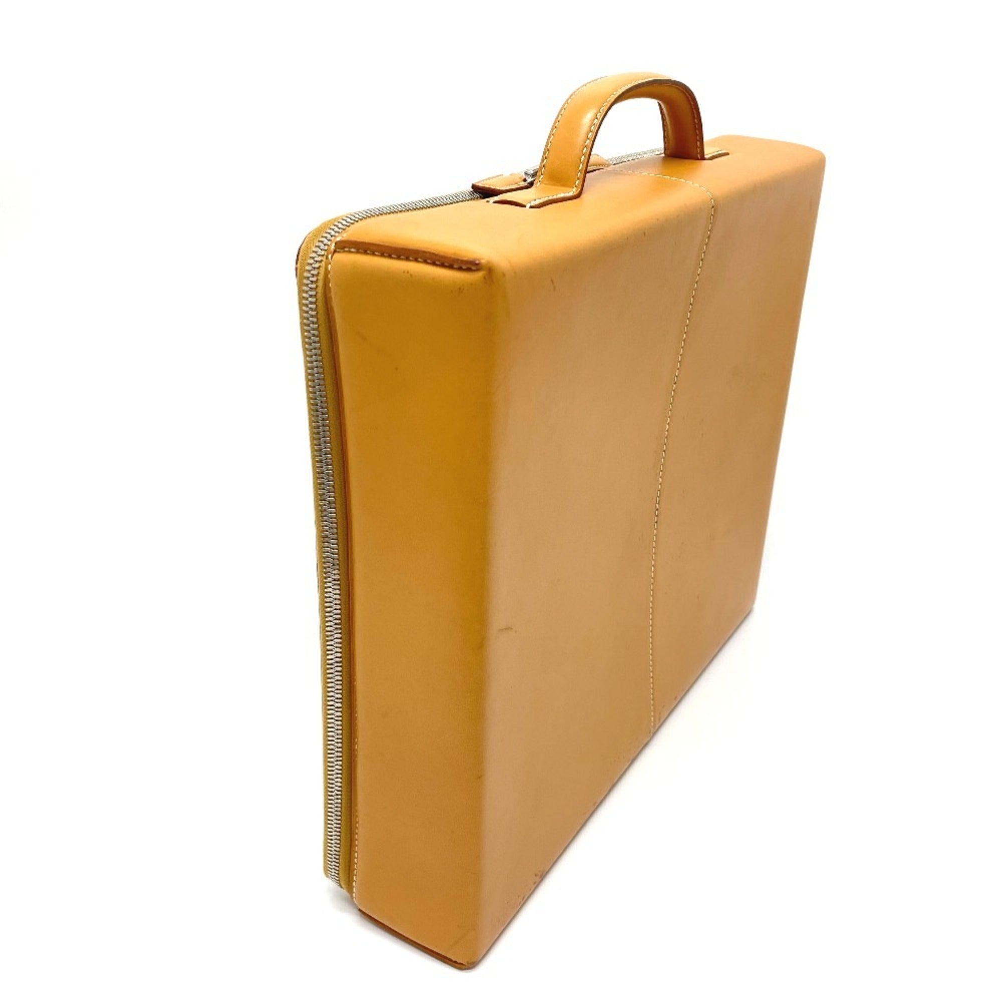 Hermes Natural Leather Briefcase Handbag (Pre-Owned)