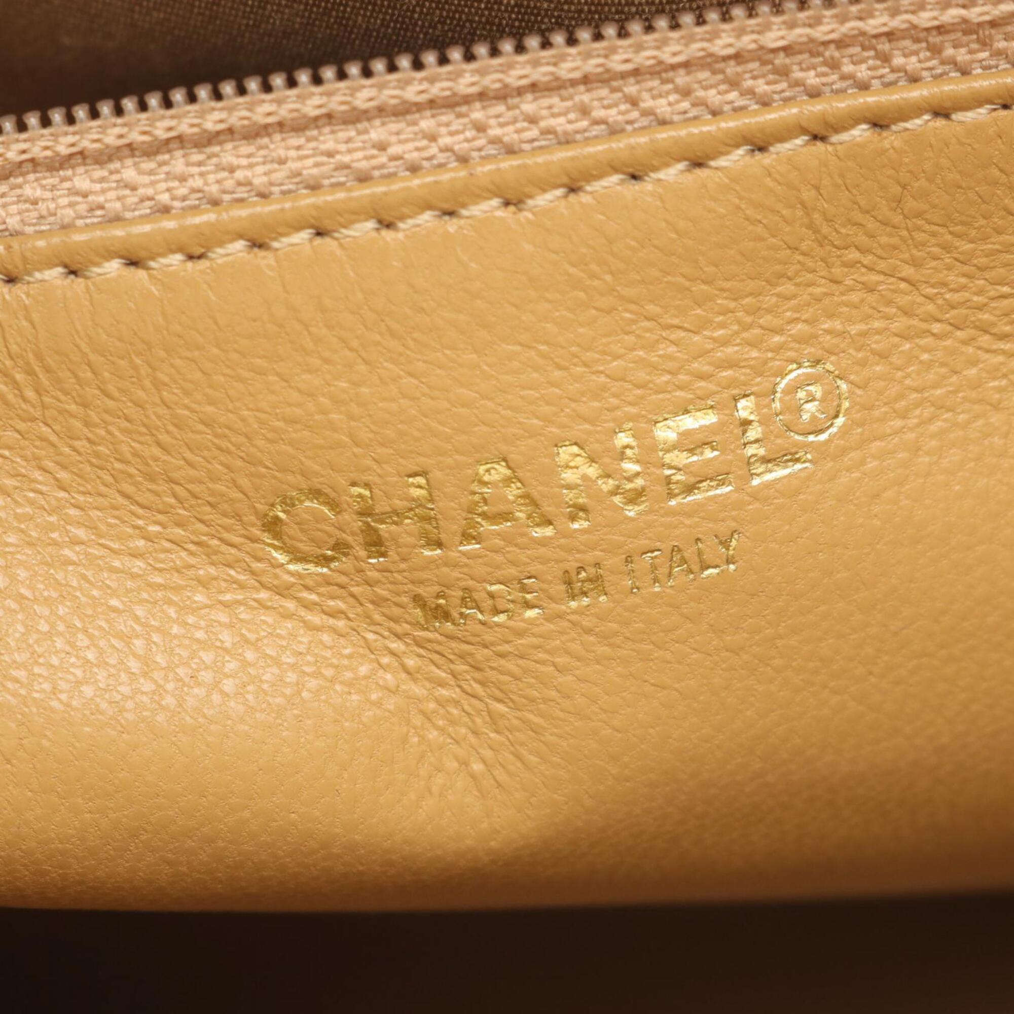 Chanel Beige Grained Calfskin Handbag Tote Bag (Pre-Owned)