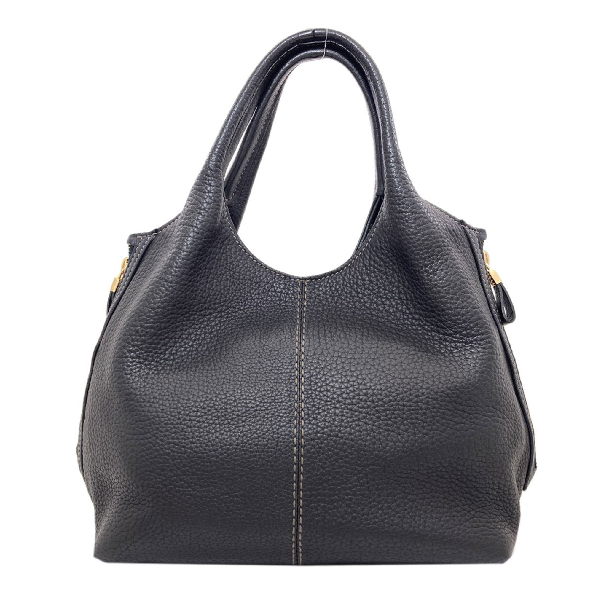 Tod's Black Leather Handbag (Pre-Owned)