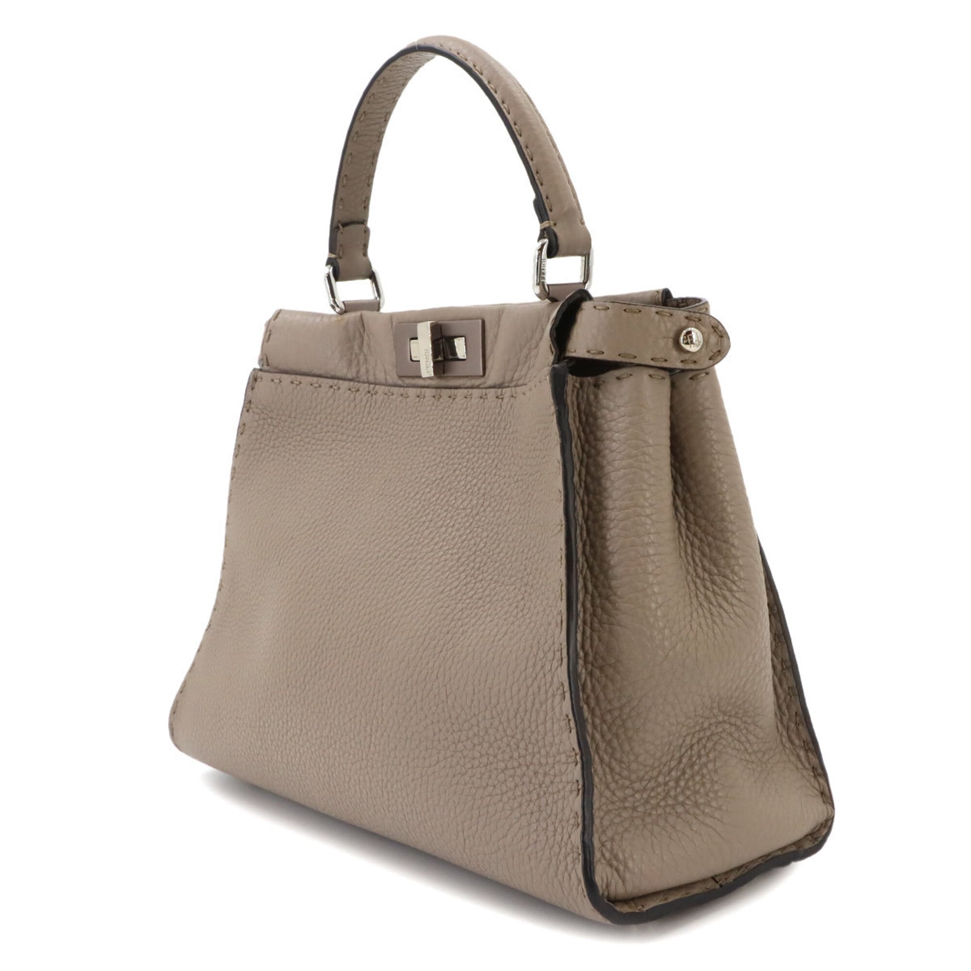 Fendi Selleria Beige Leather Handbag (Pre-Owned)