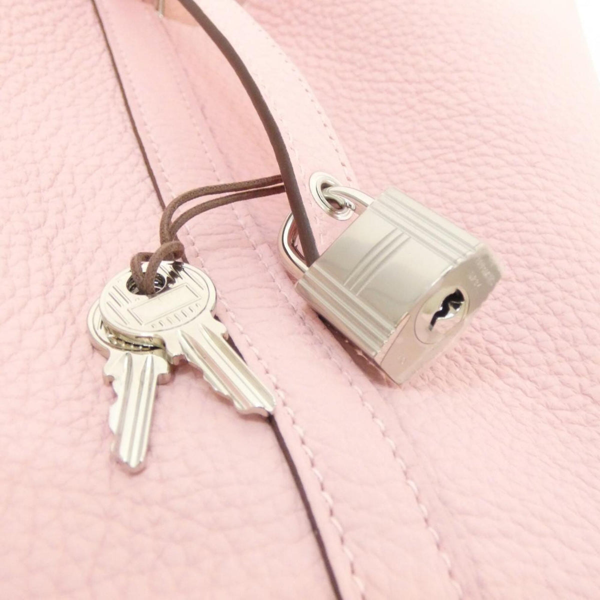 Hermes Rose Sakura Taurillon Clemence Leather Handbag (Pre-Owned)