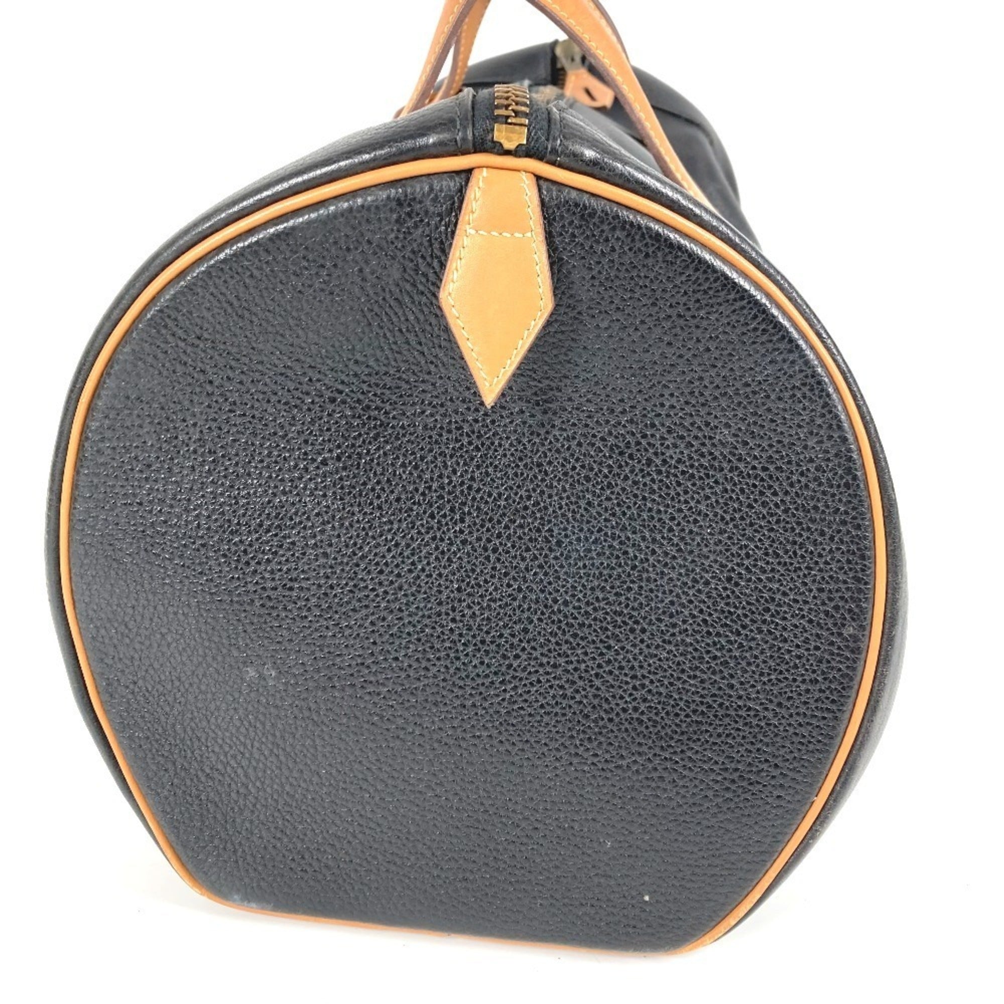 Hermes Bicolor Black Brown Ardennes Leather Boston Bag Handbag (Pre-Owned)