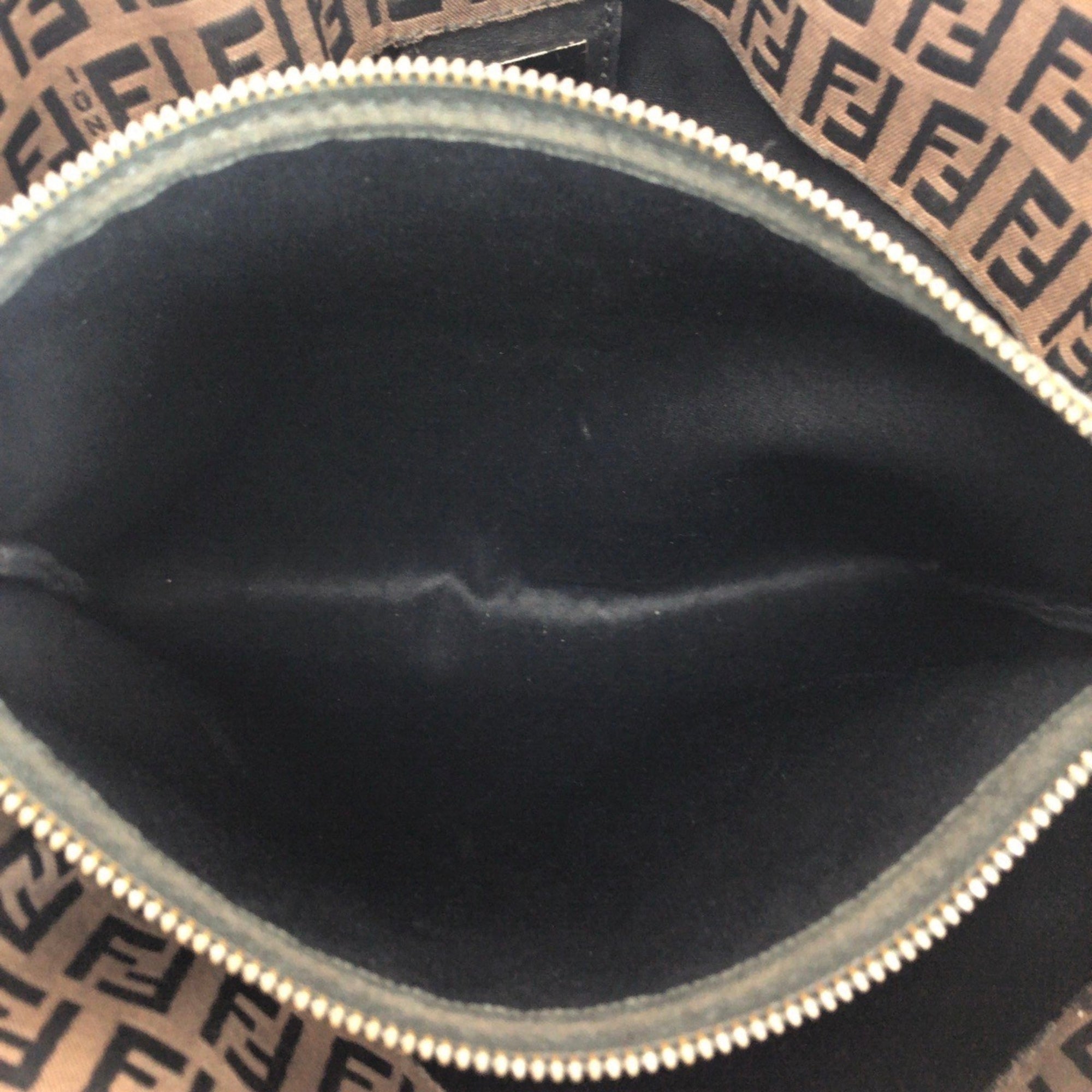 Fendi Brown Canvas Leather Handbag Tote Bag (Pre-Owned)