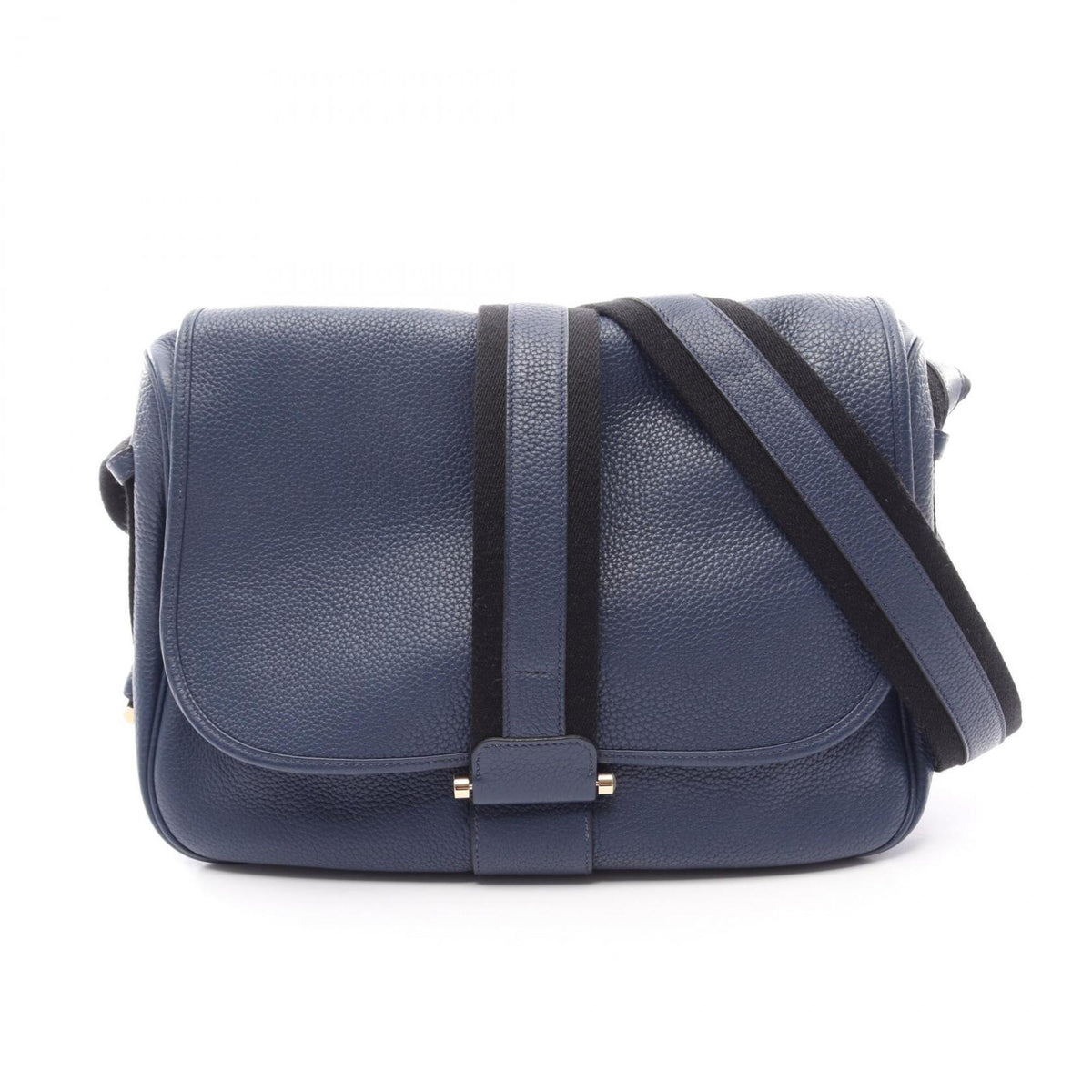 Hermes Black Blue Taurillon Clemence Leather Handbag Shoulder Bag (Pre-Owned)