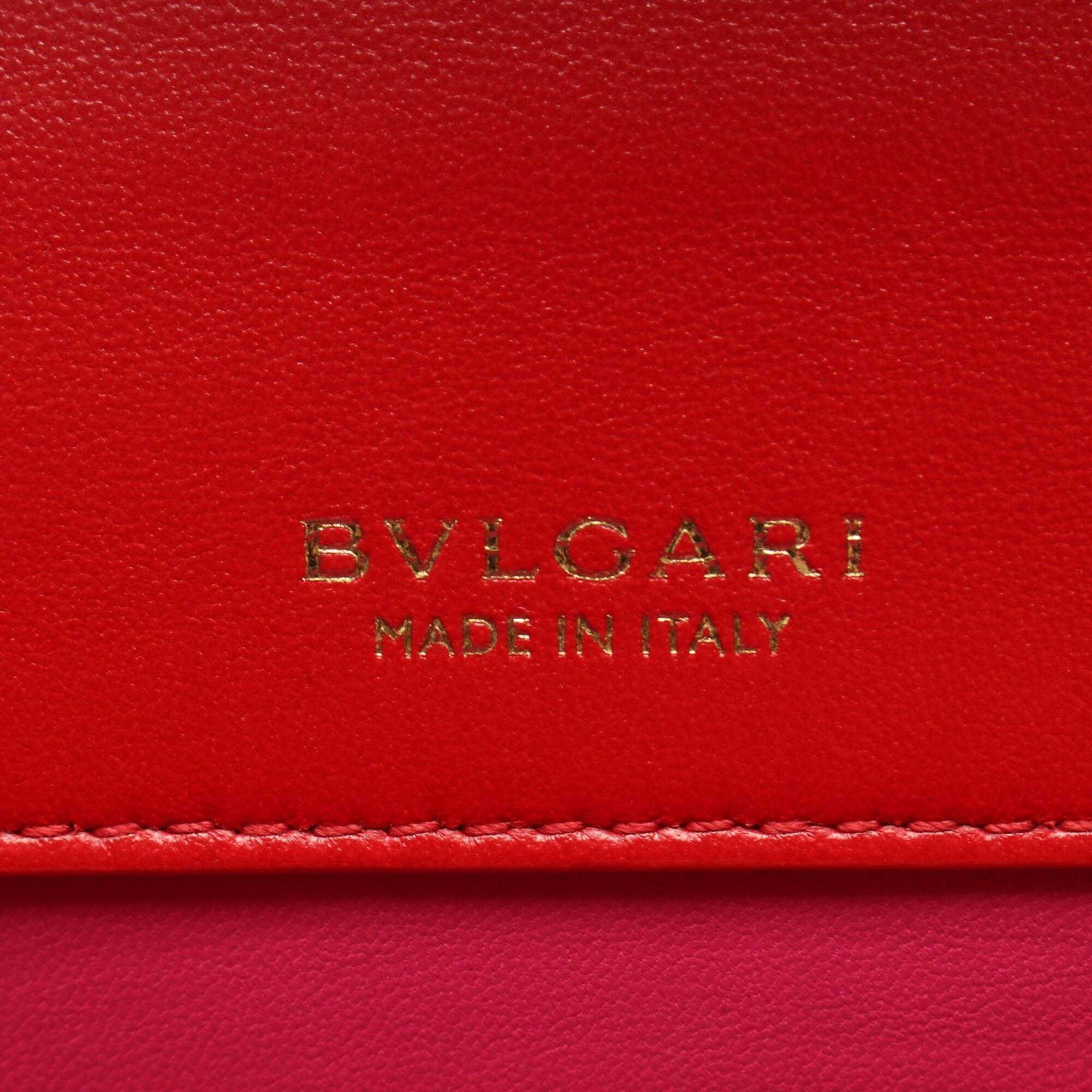 Bvlgari Red Color Leather Handbag (Pre-Owned)