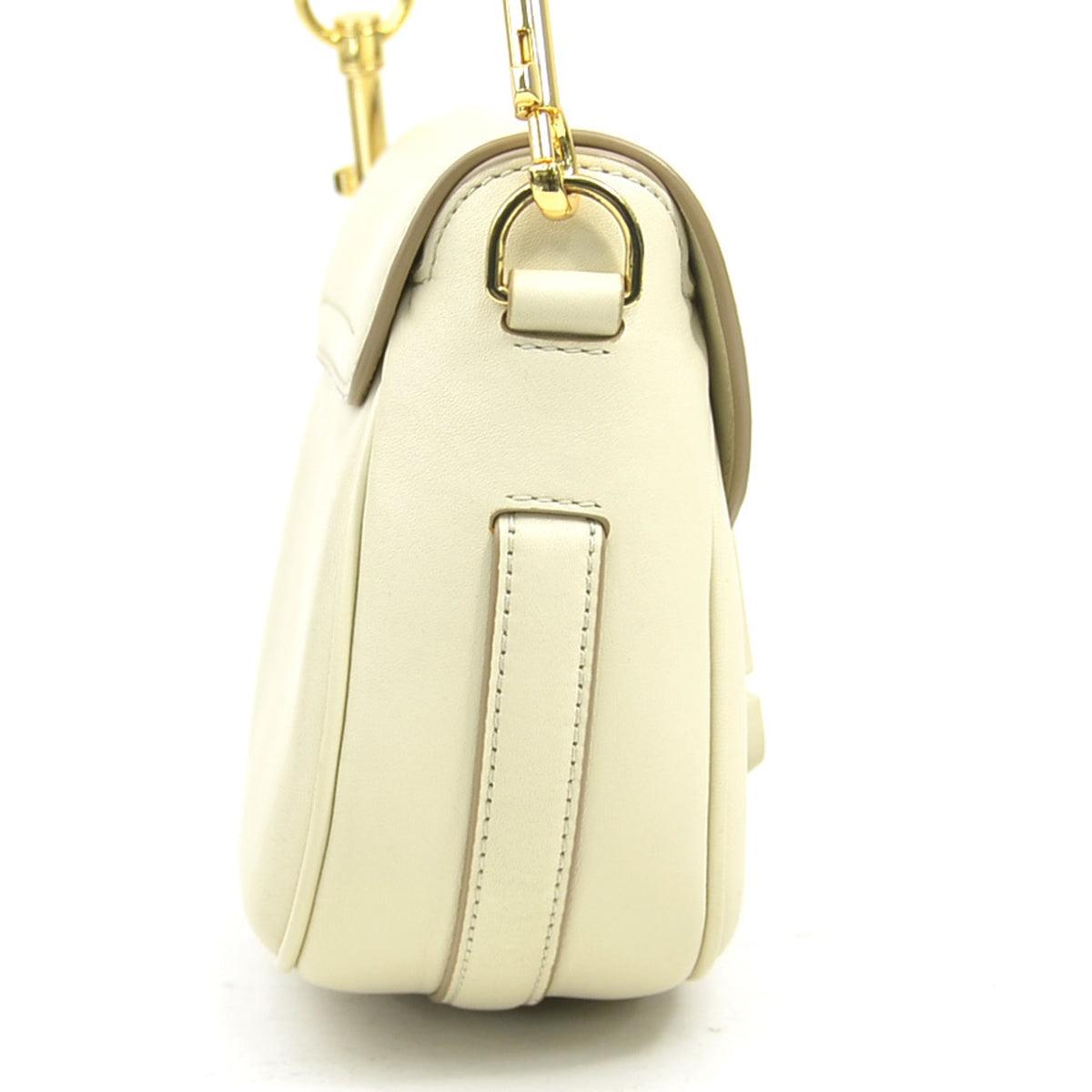 Marc Jacobs Ivory Leather Saddle Bag Shoulder Bag (Pre-Owned)
