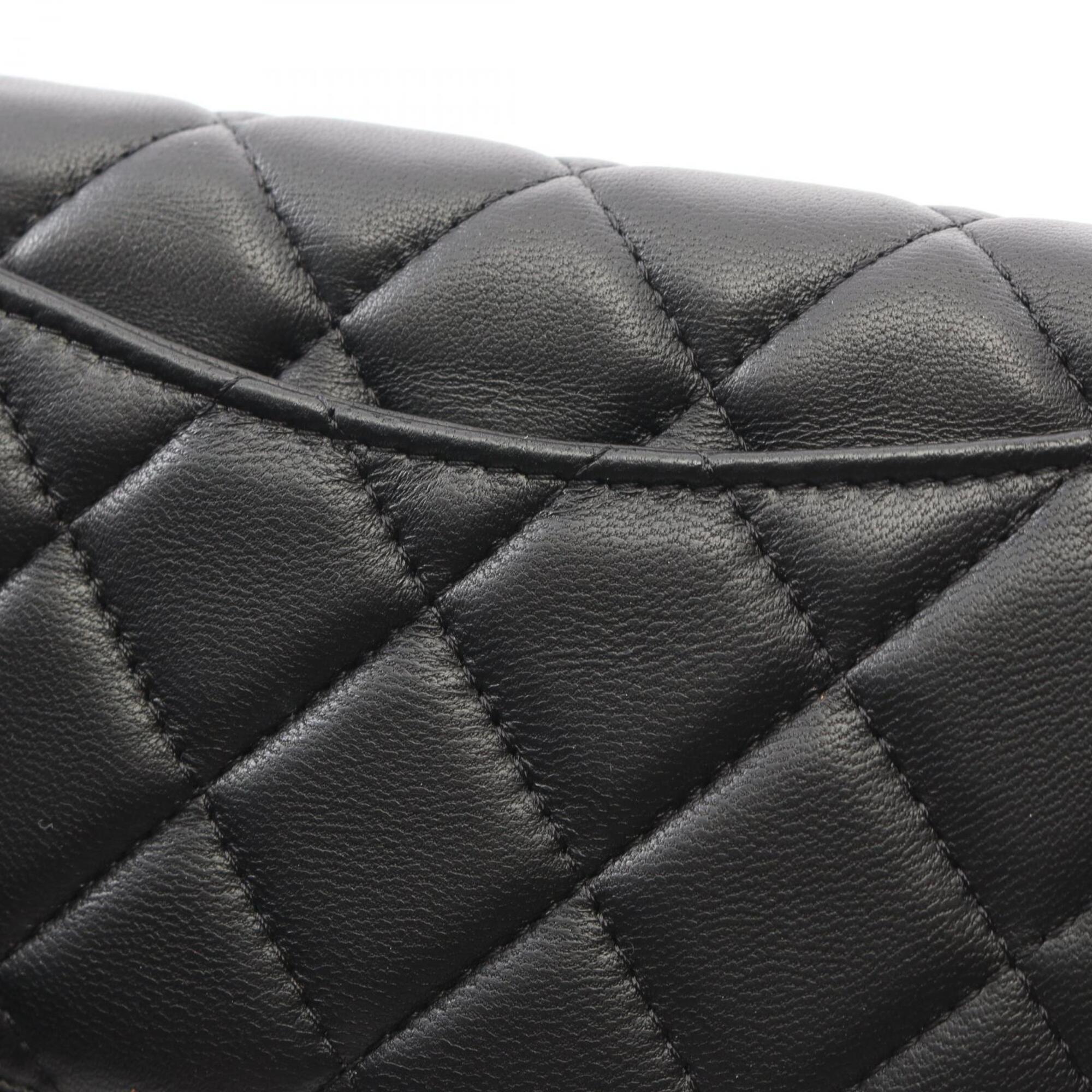 Chanel Black Leather Long Wallet (Bi-Fold) (Pre-Owned)