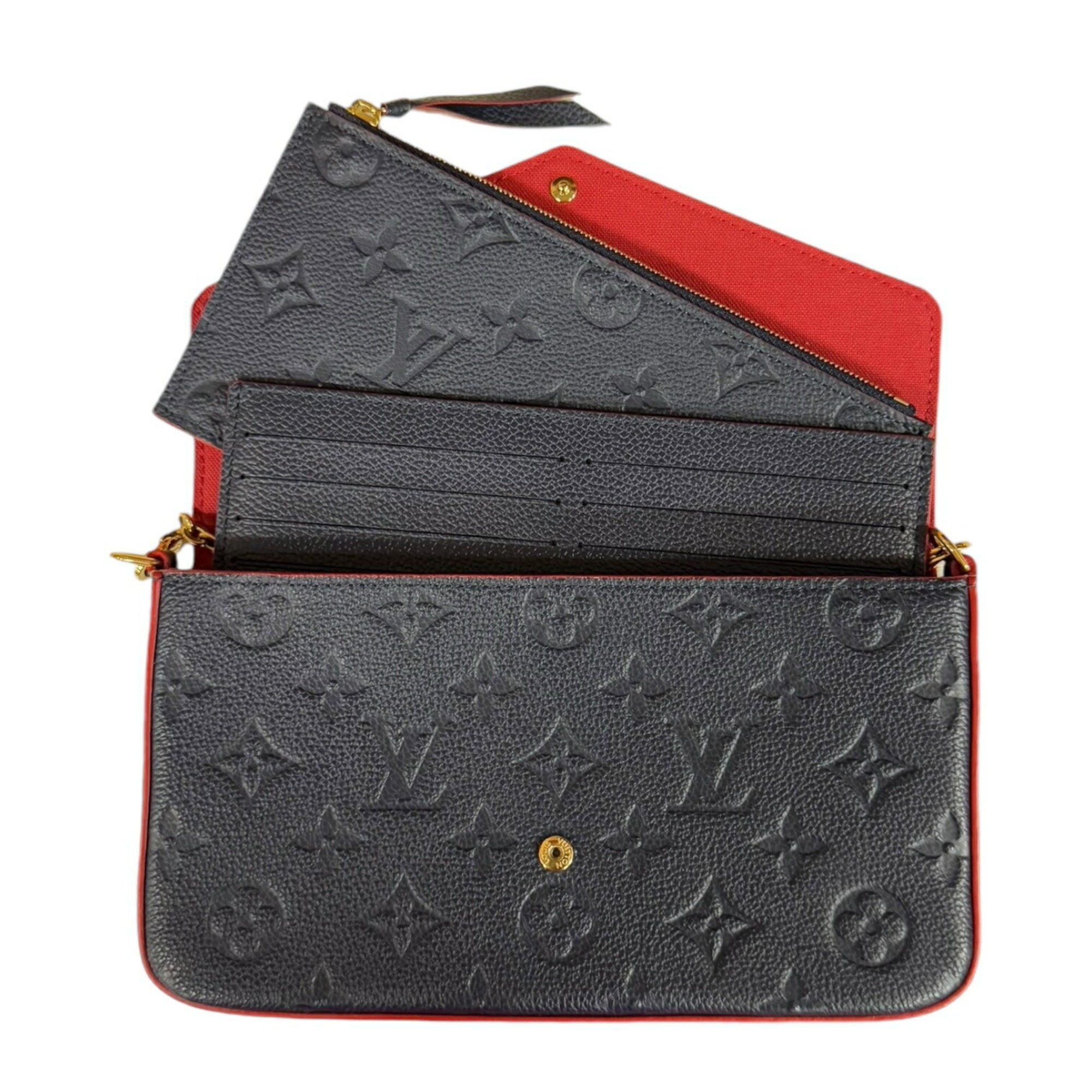Louis Vuitton Monogram Empreinte Marine Rouge Navy Monogram Empreinte Shoulder Bag (Pre-Owned)