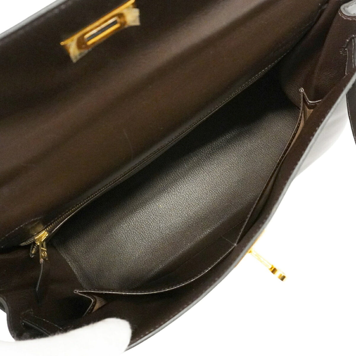 Hermes Brown Box Calf Leather Handbag (Pre-Owned)