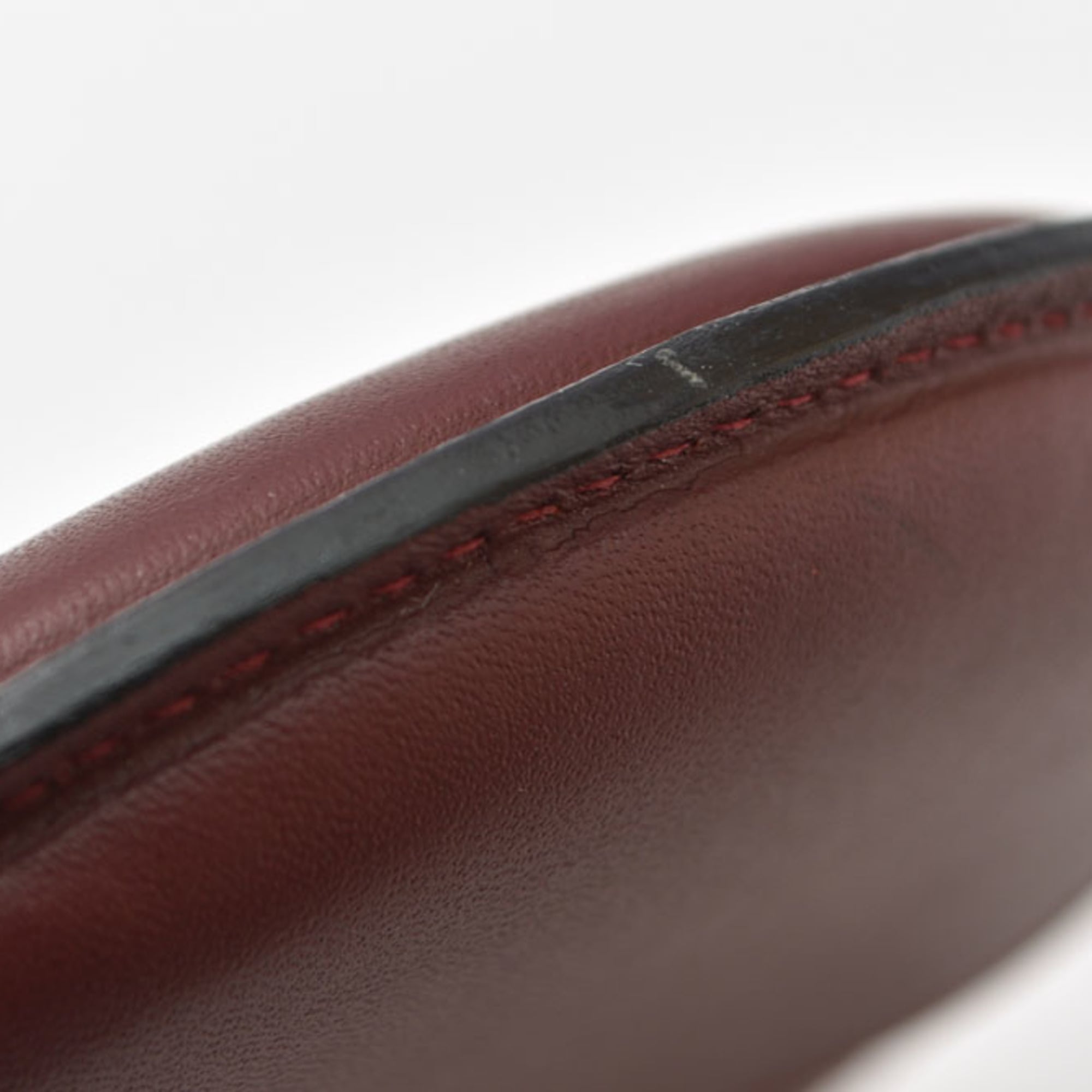 Cartier Bordeaux Leather Coin Purse/Coin Case (Pre-Owned)