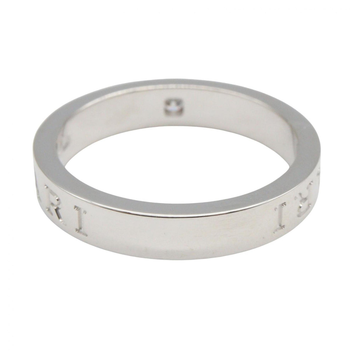 Bvlgari Silver Clear White Gold (18K) Band Ring (Pre-Owned)