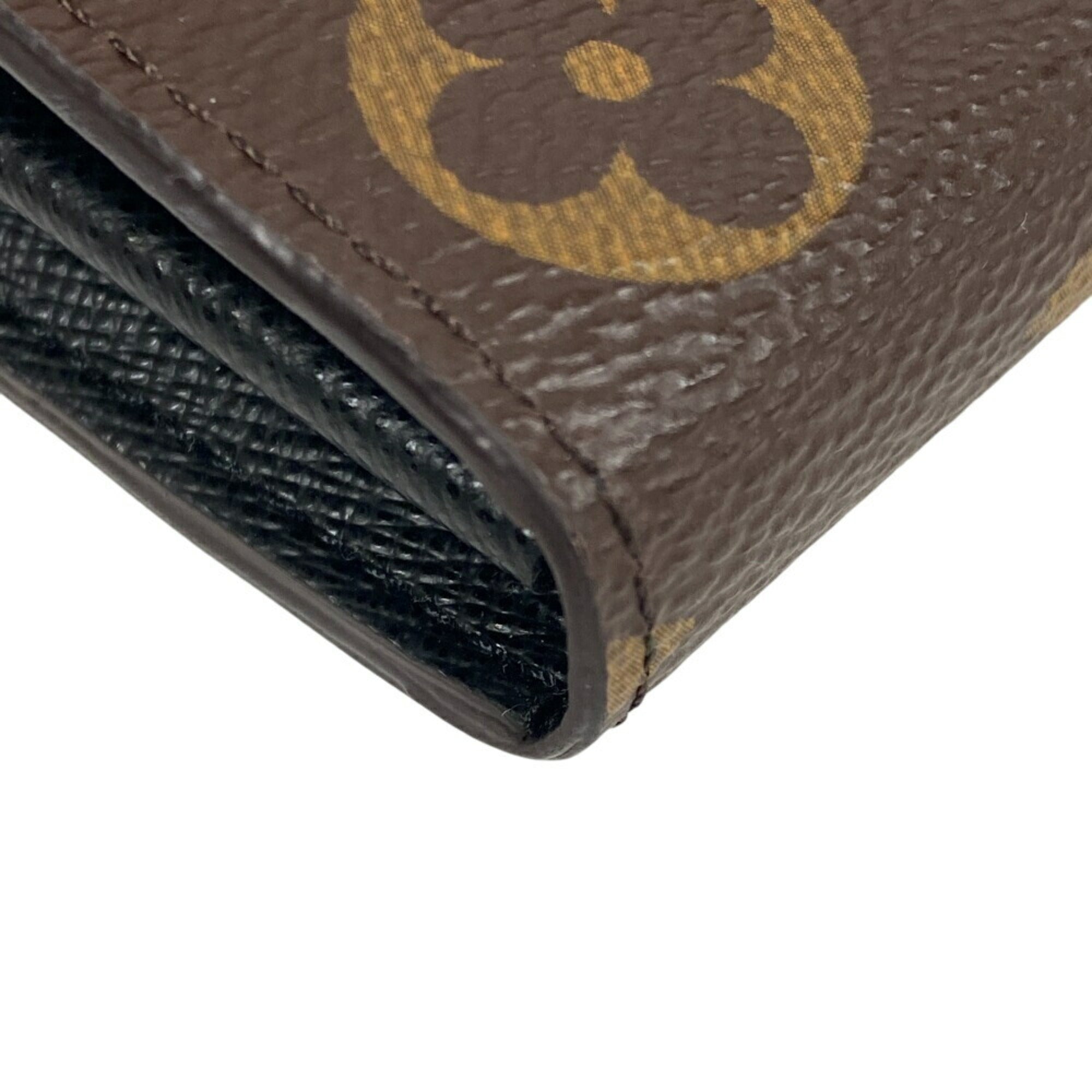 Louis Vuitton Brown Leather Wallet (Tri-Fold) (Pre-Owned)