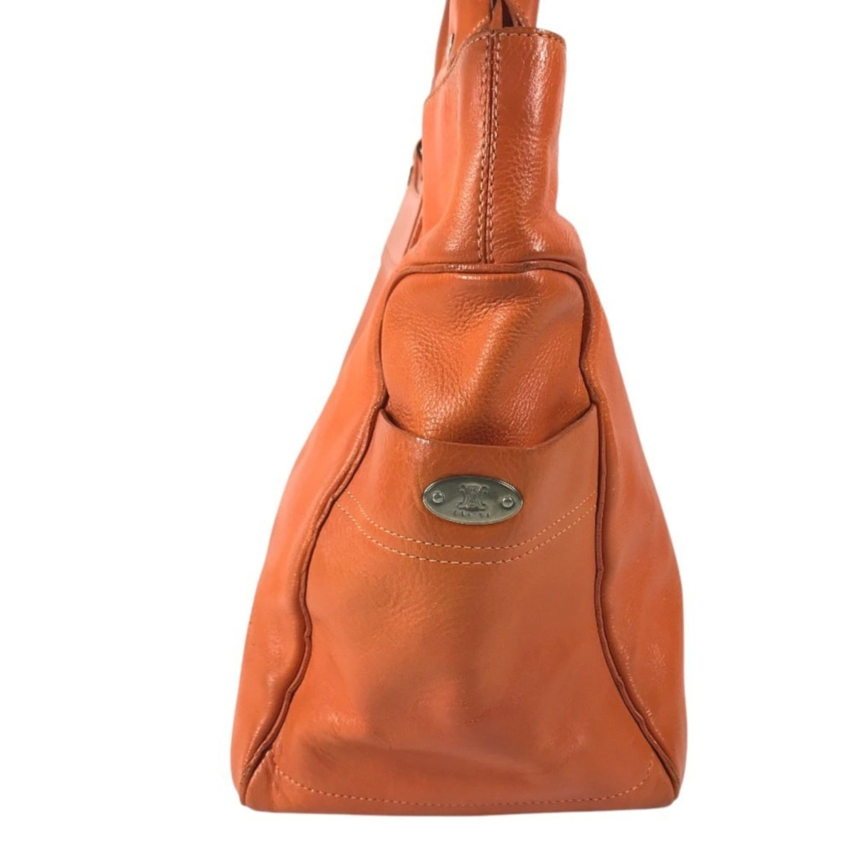 Celine Orange Leather Handbag Shoulder Bag Tote Bag (Pre-Owned)
