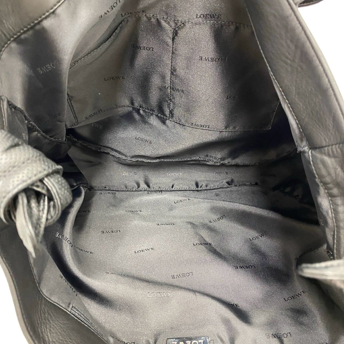 Loewe Black Leather Handbag Shoulder Bag Tote Bag (Pre-Owned)
