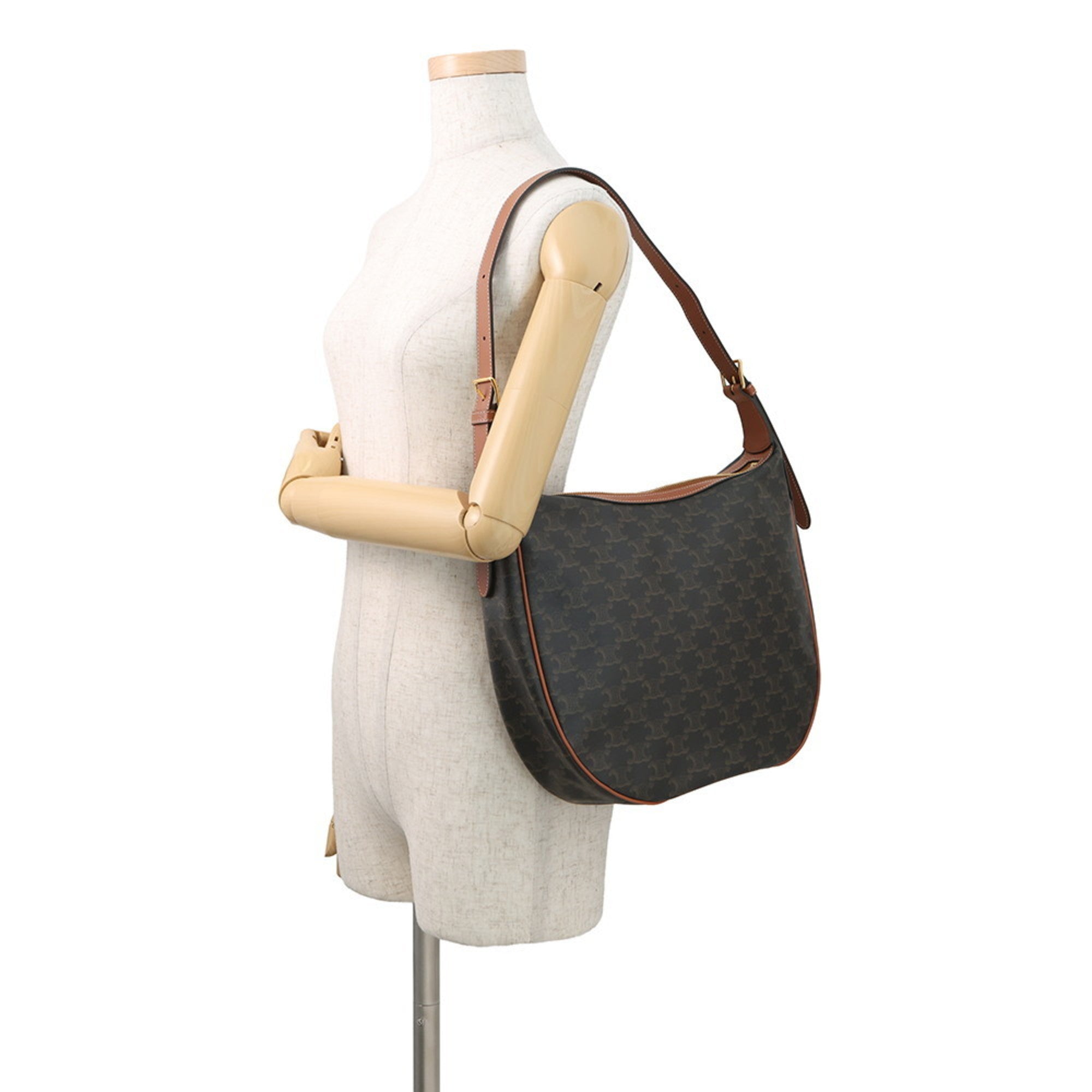 Celine Brown Dark Brown Pvc Leather Handbag Shoulder Bag (Pre-Owned)