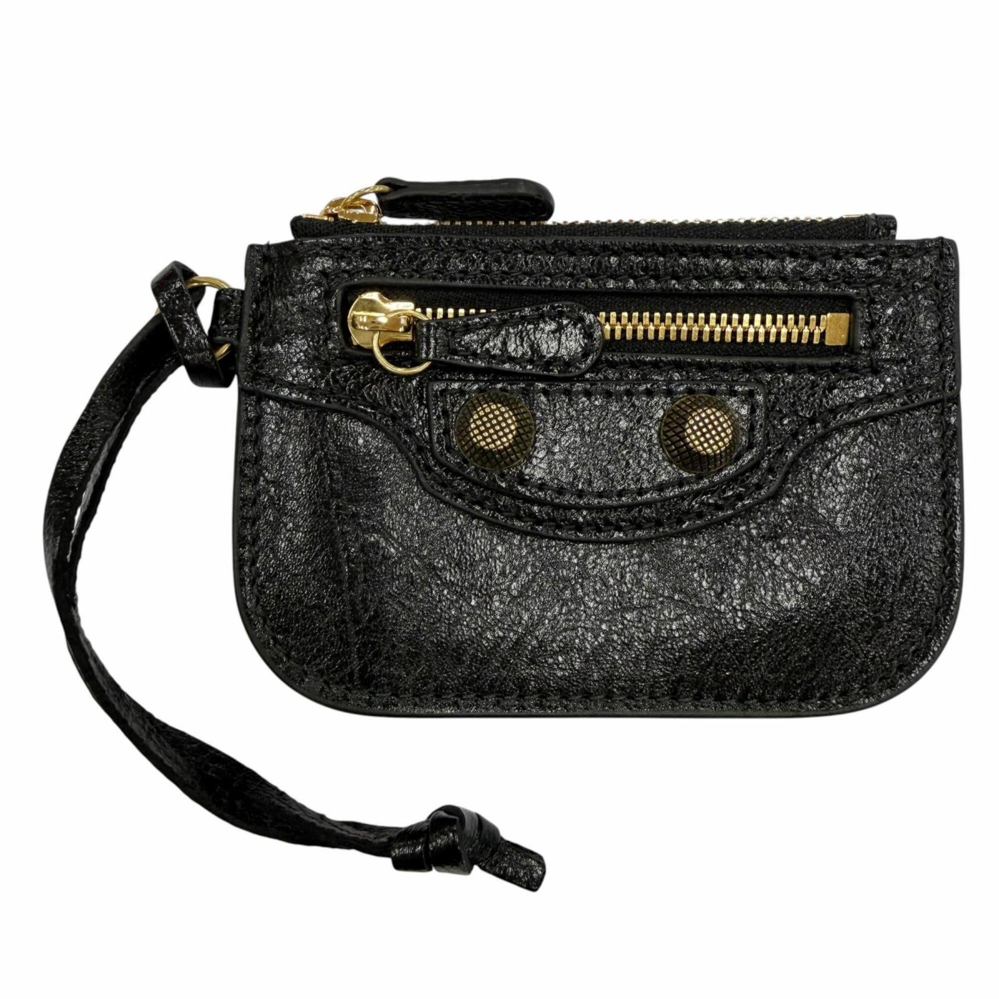 Balenciaga Black Leather Coin Purse/Coin Case (Pre-Owned)