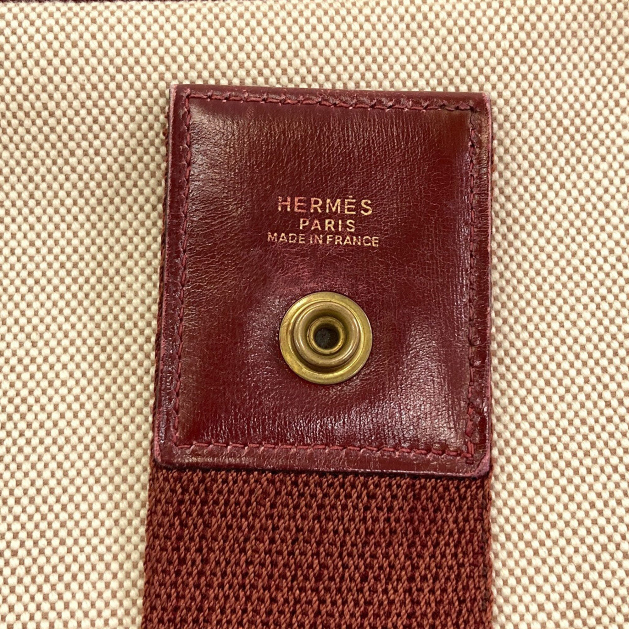 Hermes Brown Natural Red Color Toile H Shoulder Bag (Pre-Owned)