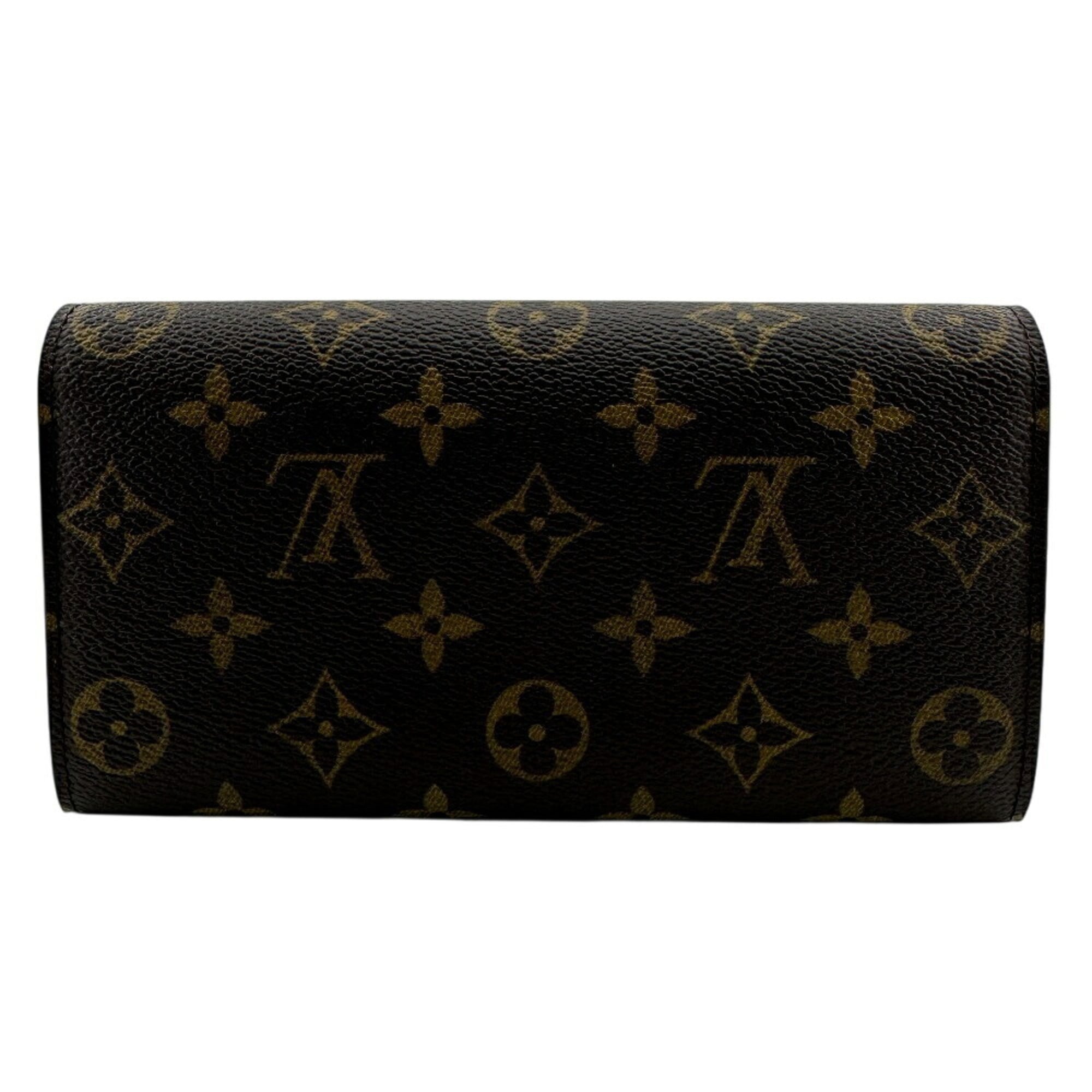 Louis Vuitton Monogram Brown Leather Long Wallet (Bi-Fold) (Pre-Owned)