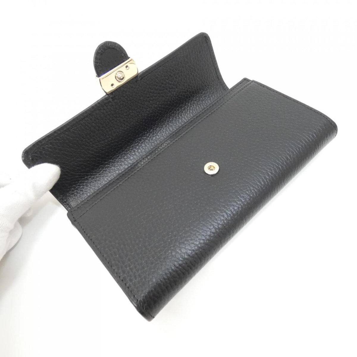 Gucci Black Leather Long Wallet (Bi-Fold) (Pre-Owned)