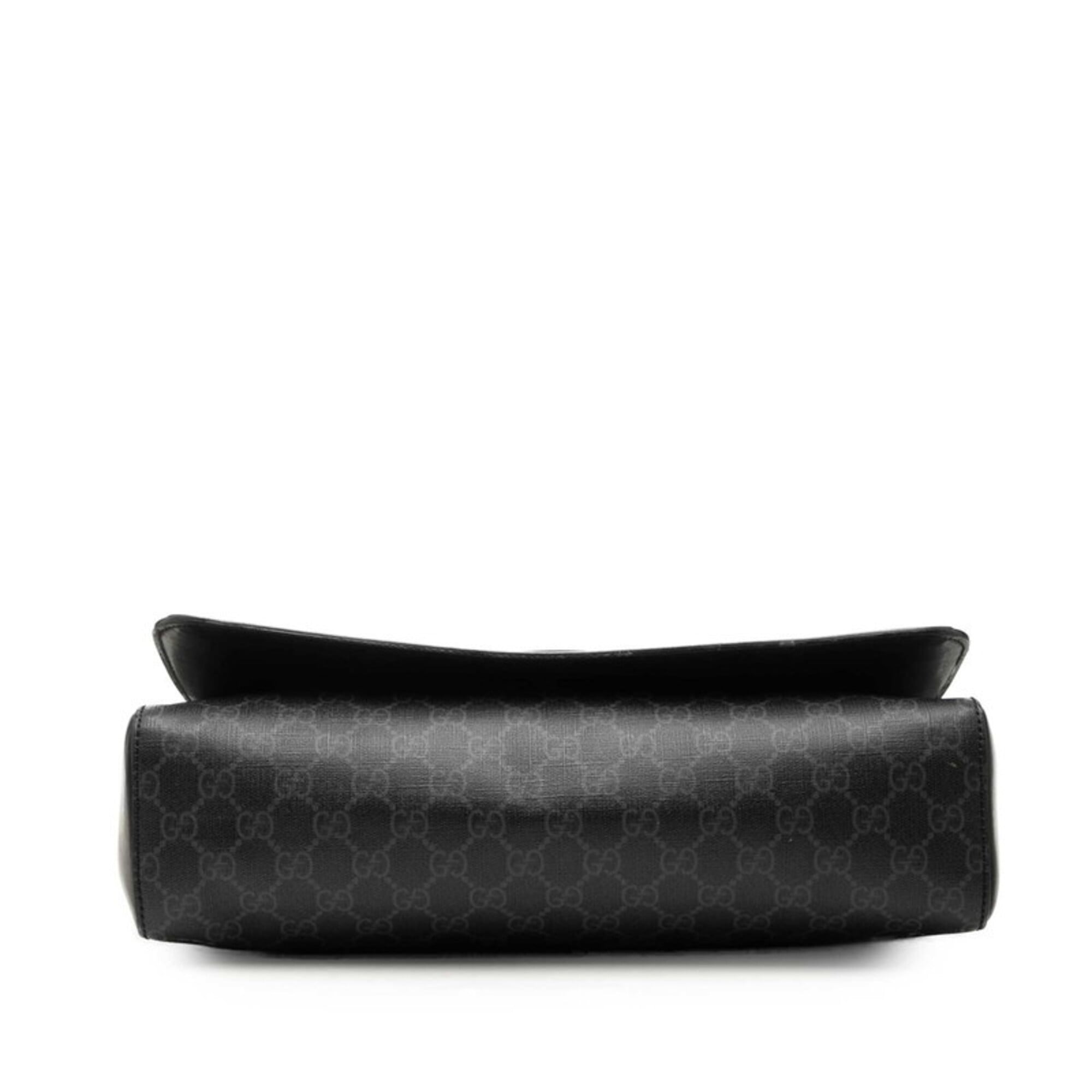 Gucci Black Gray Pvc Leather Shoulder Bag (Pre-Owned)