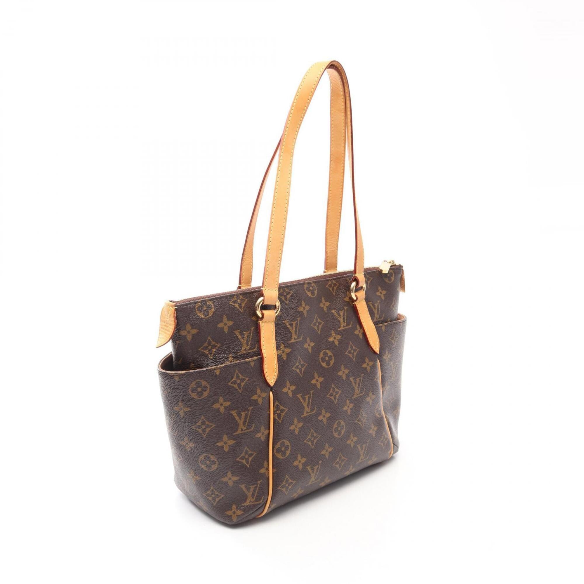 Louis Vuitton Brown Coated Canvas Leather Monogram Handbag Tote Bag (Pre-Owned)