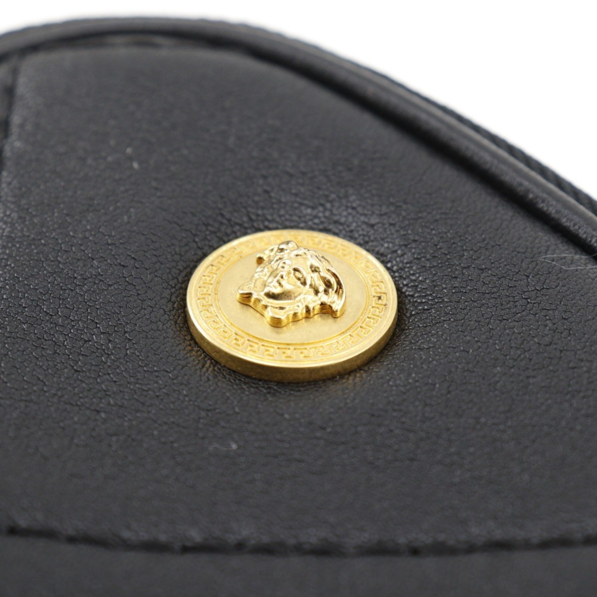 Versace Black Leather Pouch Shoulder Bag (Pre-Owned)
