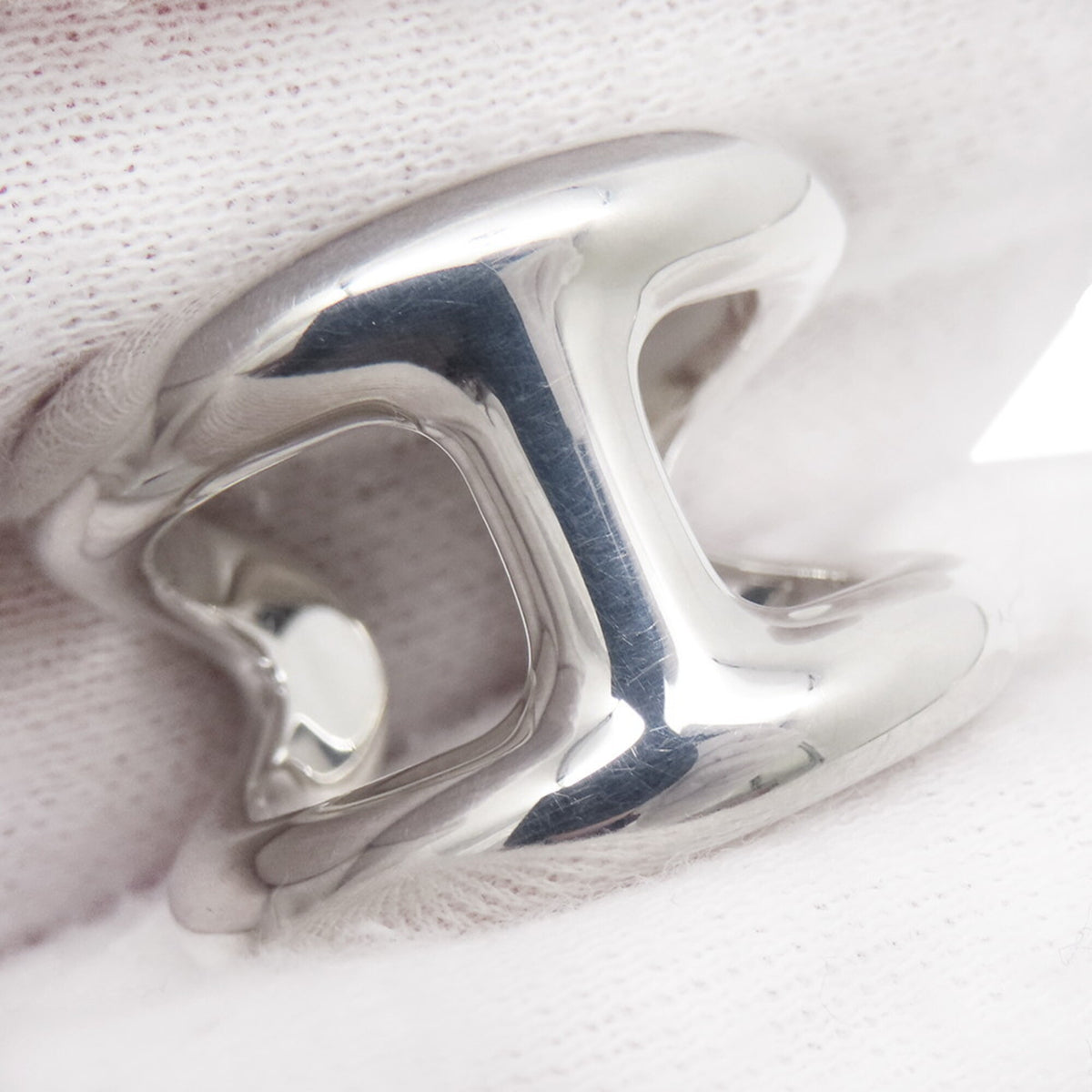 Hermes Silver 925 Band Ring (Pre-Owned)