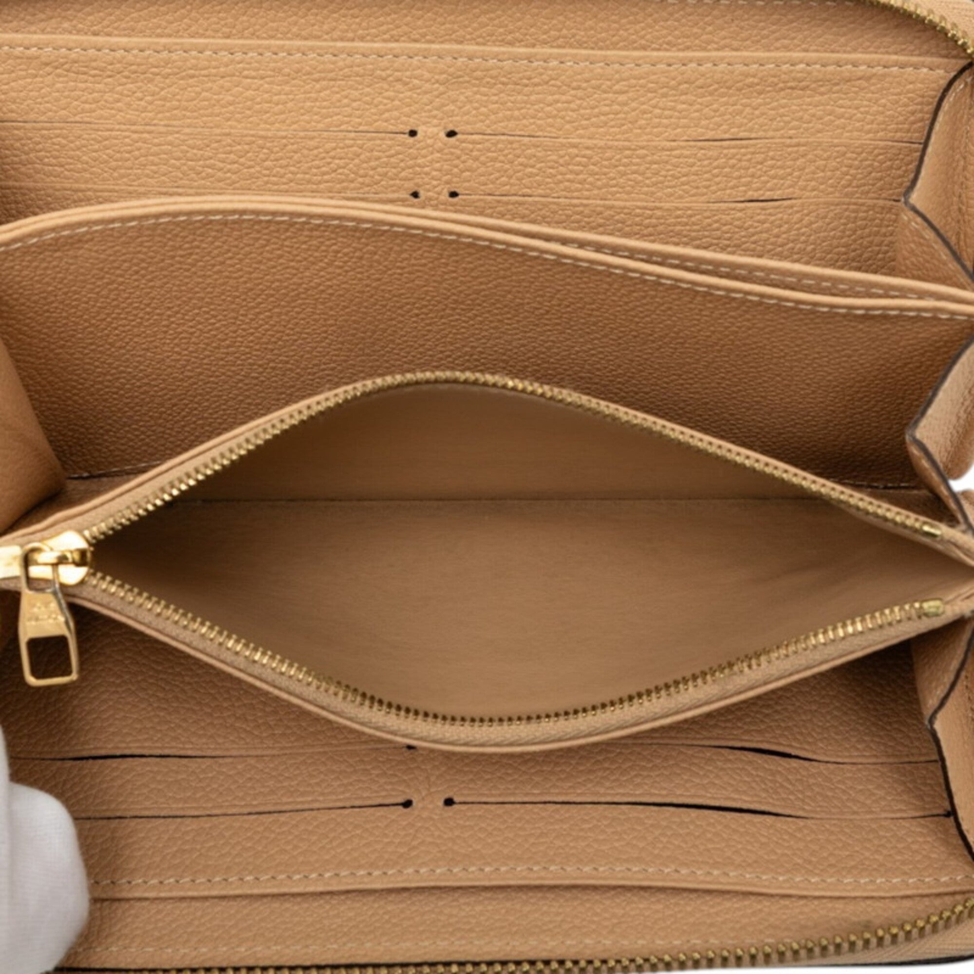 Louis Vuitton Monogram Empreinte Beige Leather Long Wallet (Bi-Fold) (Pre-Owned)