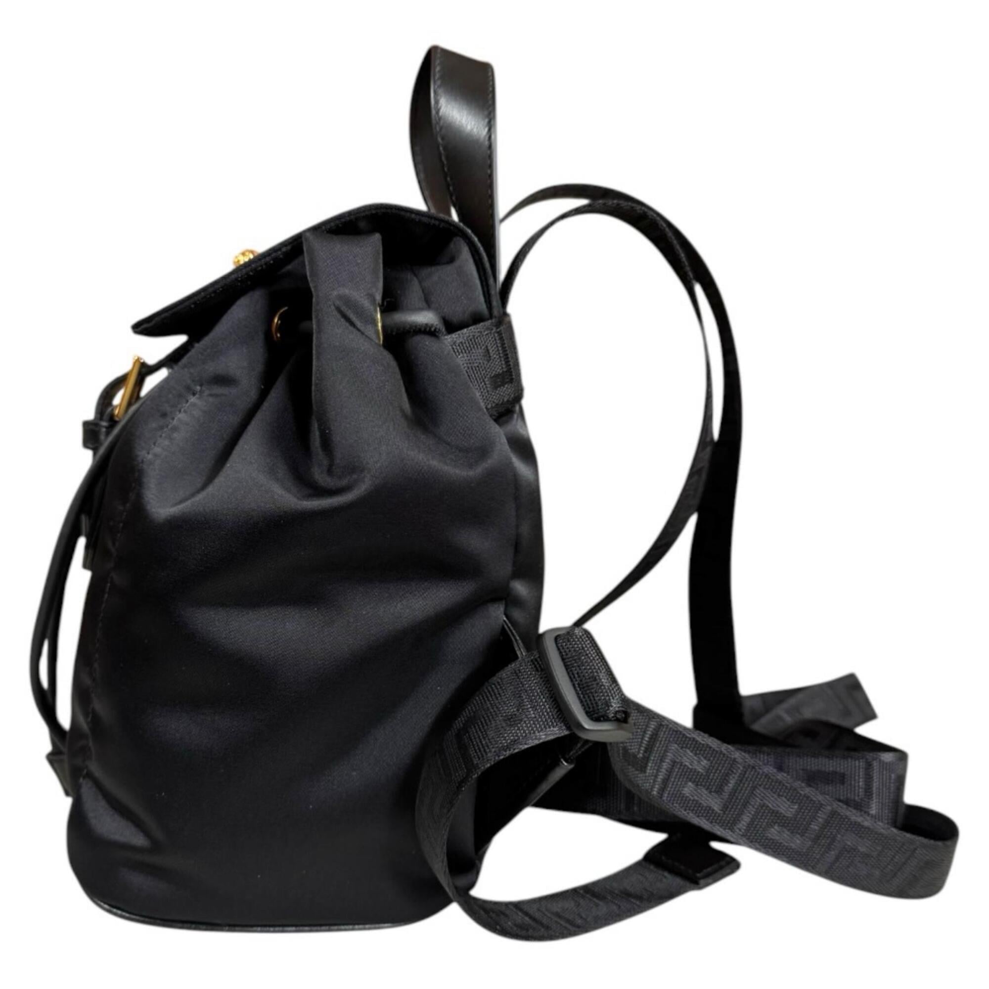 Versace Black Nylon Backpack (Pre-Owned)