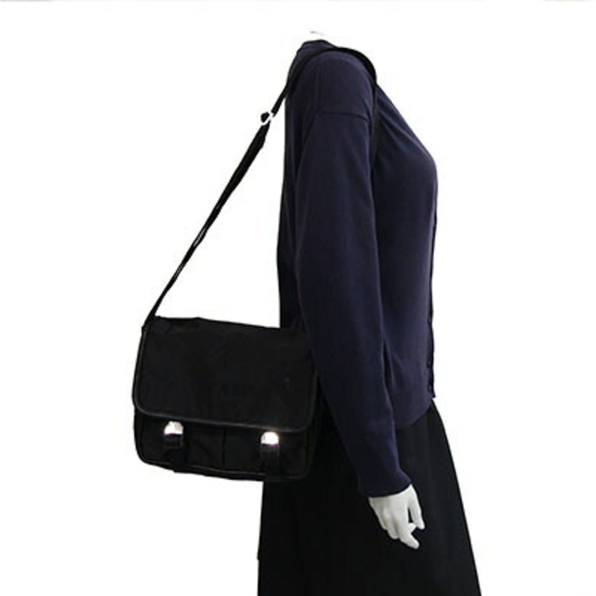 Prada Black Nylon Leather Shoulder Bag (Pre-Owned)