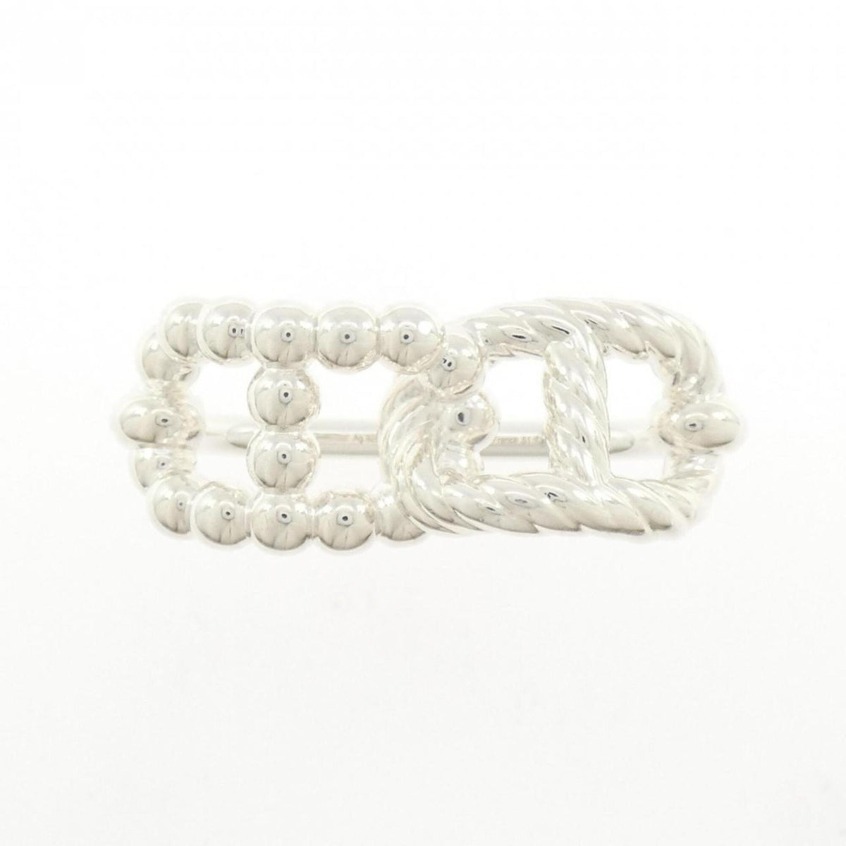 Hermes Silver Silver 925 Band Ring (Pre-Owned)