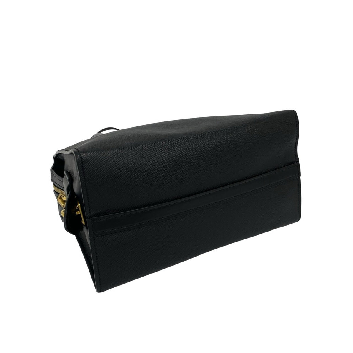 Prada Black Leather Handbag Shoulder Bag Tote Bag (Pre-Owned)