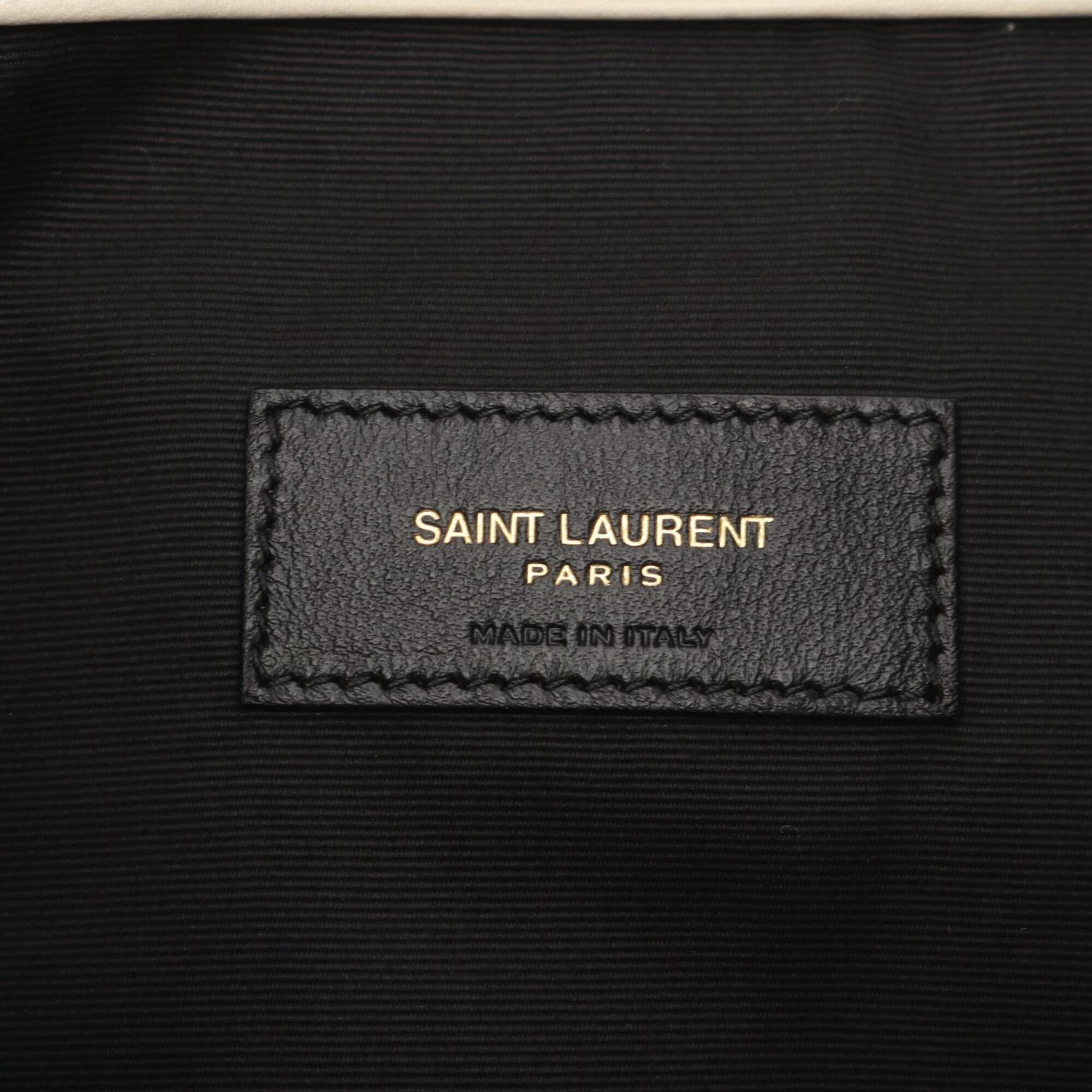 Saint Laurent Ivory Leather Handbag Pouch Shoulder Bag (Pre-Owned)