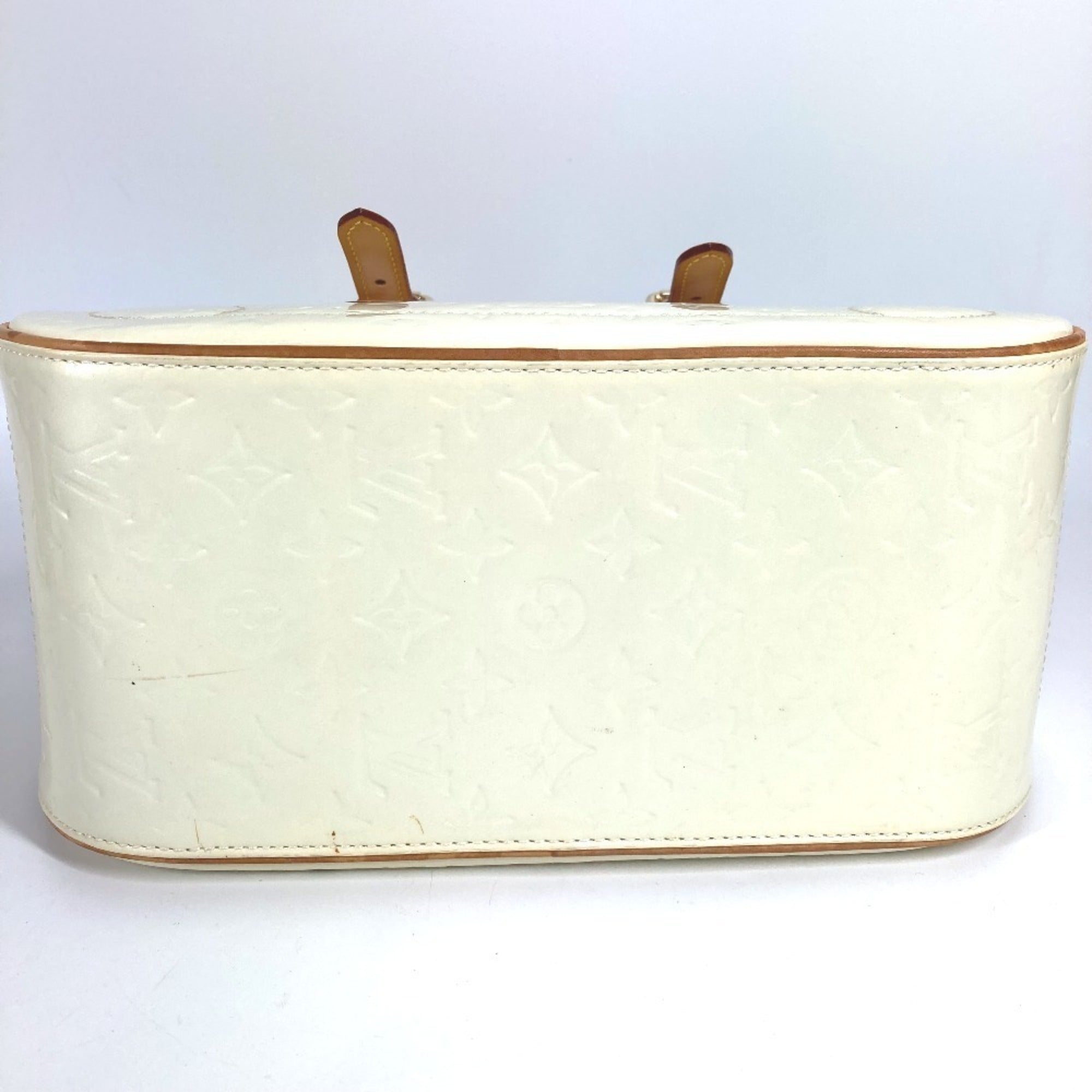 Louis Vuitton Pearl White Monogram Vernis Handbag Shoulder Bag Tote Bag (Pre-Owned)