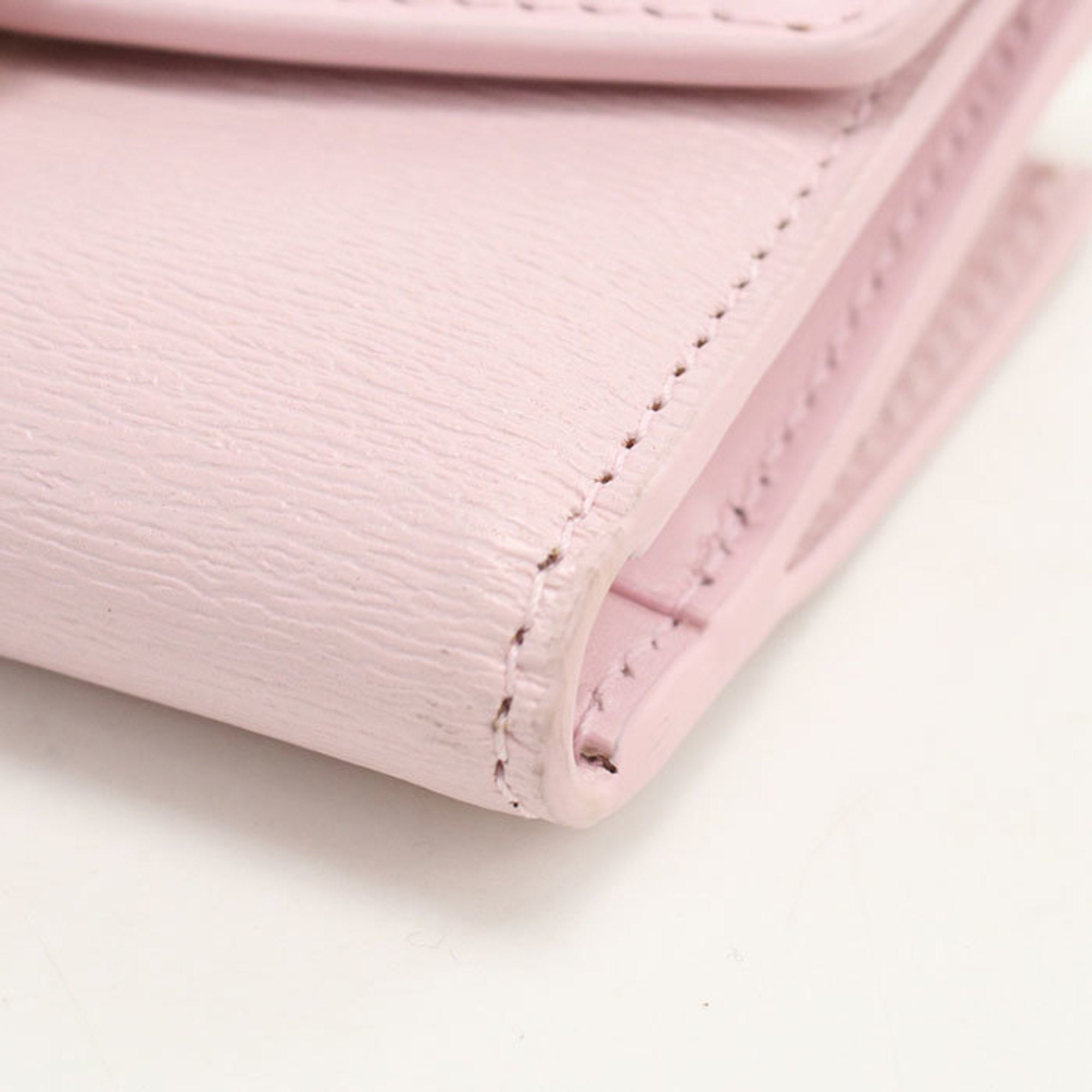 Bvlgari Pink Leather Wallet (Tri-Fold) (Pre-Owned)