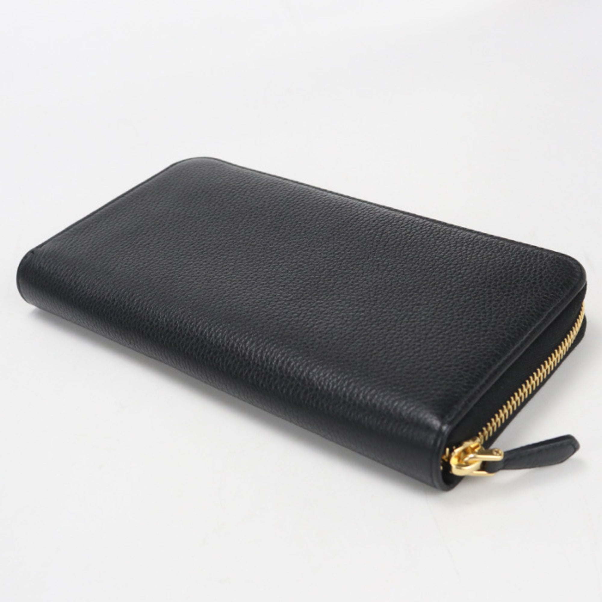 Prada Black Leather Long Wallet (Bi-Fold) (Pre-Owned)
