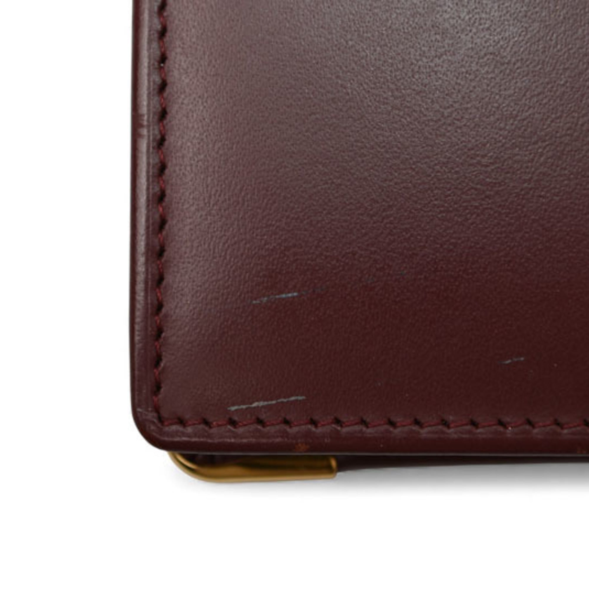 Cartier Bordeaux Leather Wallet (Bi-Fold) (Pre-Owned)