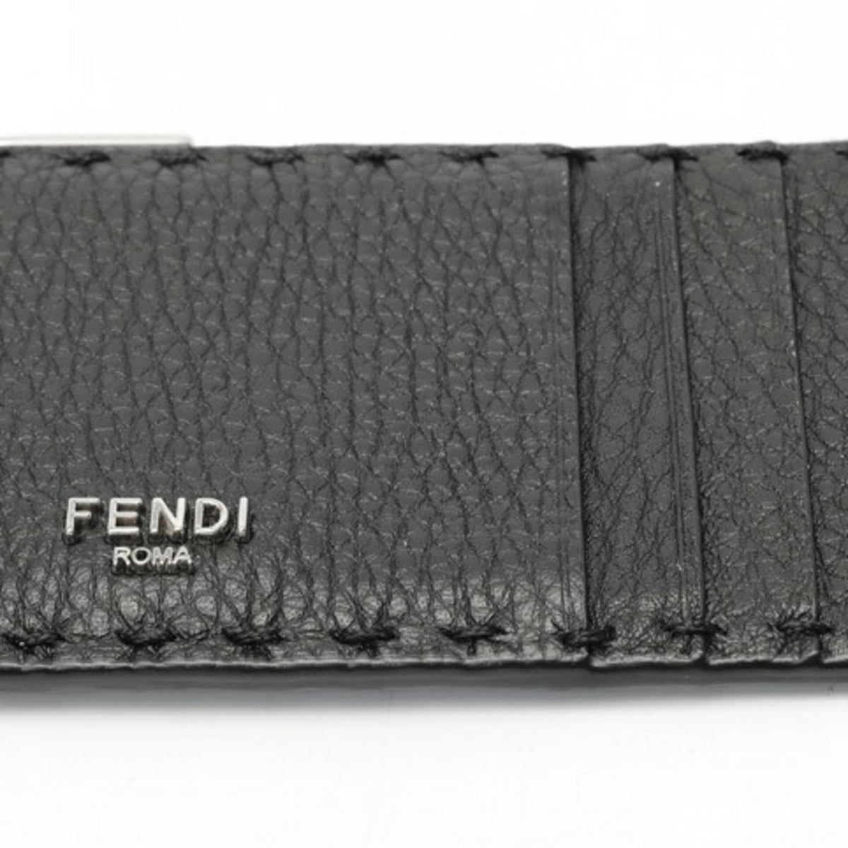 Fendi Selleria Black Leather Coin Purse/Coin Case (Pre-Owned)