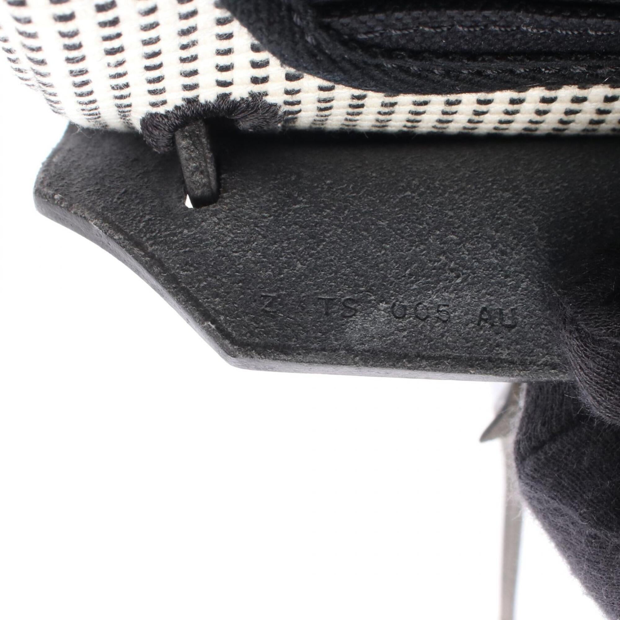 Hermes Black White Canvas Handbag (Pre-Owned)