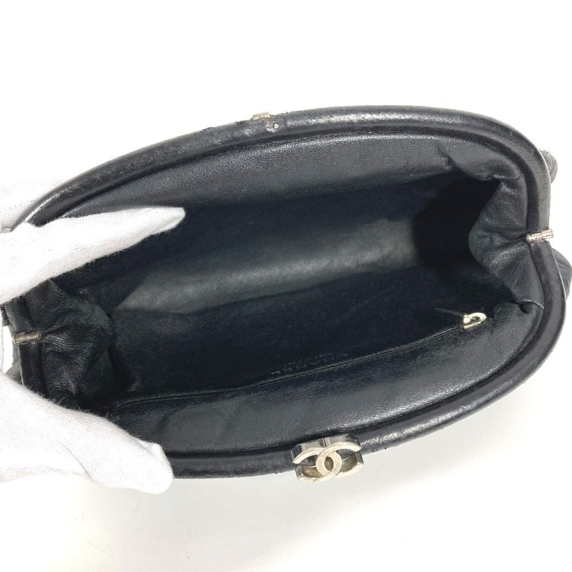 Chanel Black Leather Clutch Bag Pouch (Pre-Owned)