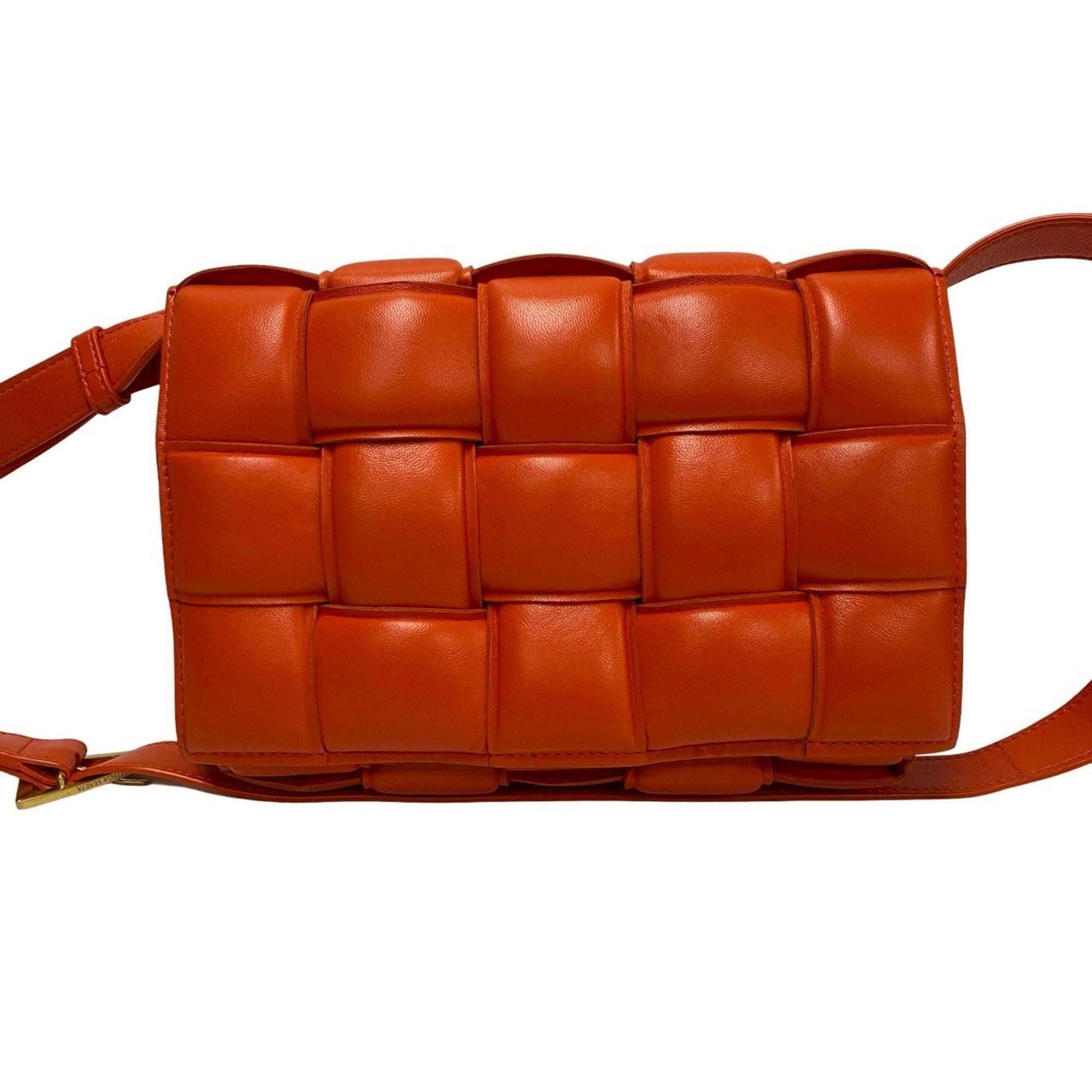 Bottega Veneta Orange Leather Pochette Shoulder Bag (Pre-Owned)