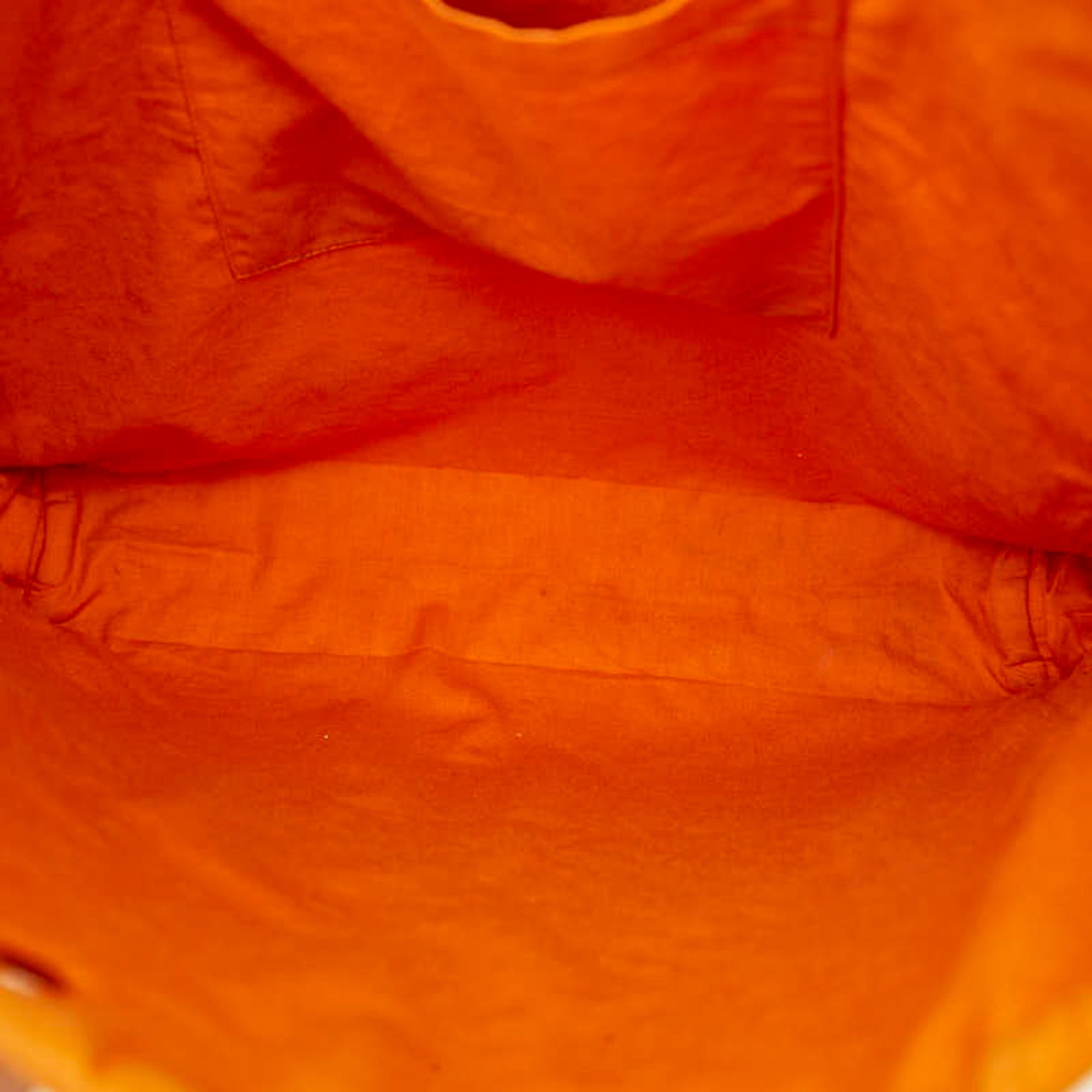 Hermes Orange Wool Cotton Handbag Tote Bag (Pre-Owned)
