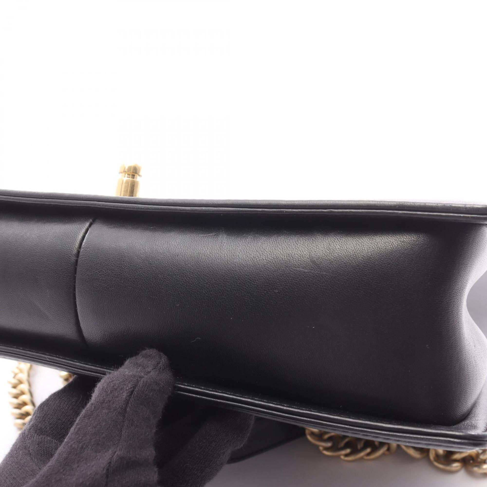 Chanel Black Leather Handbag Shoulder Bag (Pre-Owned)